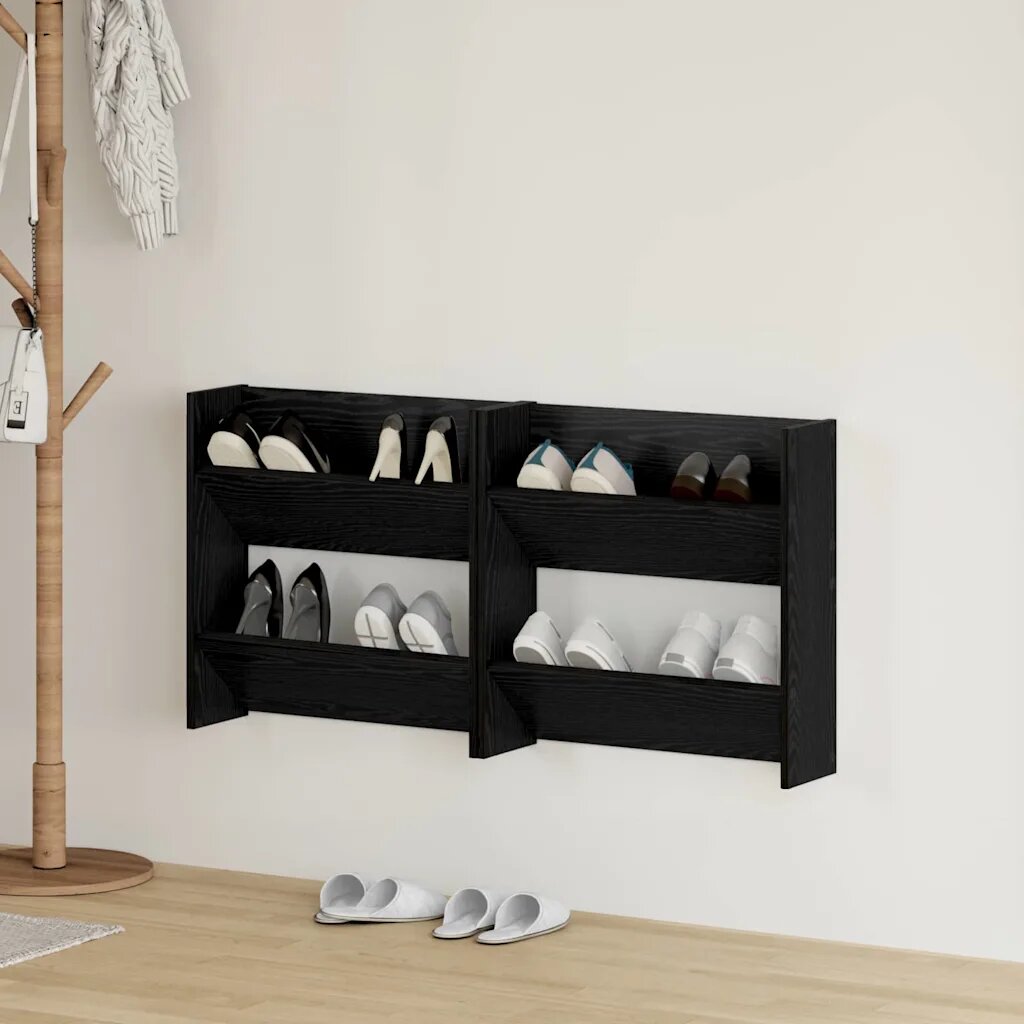 vidaXL Шкаф за обувки 2 бр. 60 x 18 x 60 см Инженерна дървесина