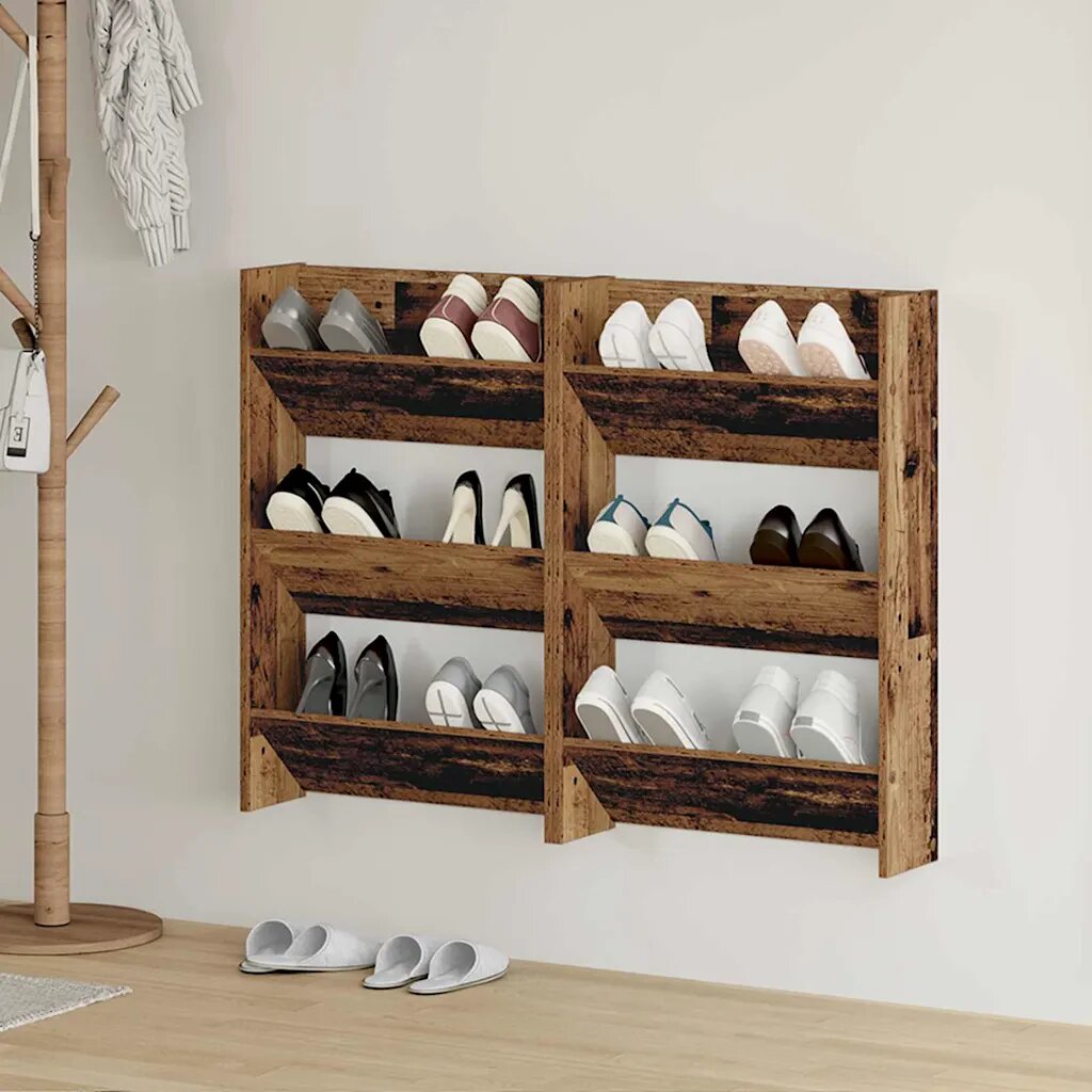 vidaXL Шкаф за обувки 2 бр. 60 x 18 x 90 см Инженерна дървесина