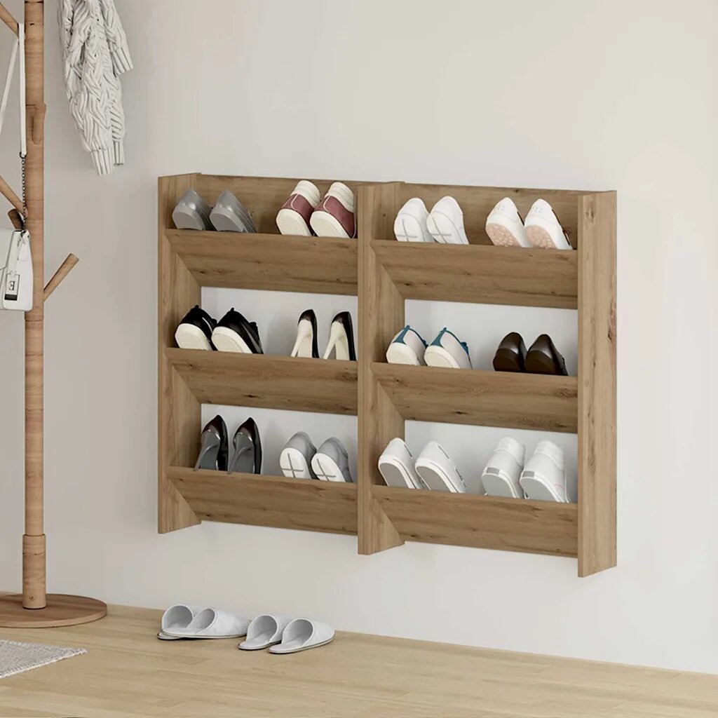 vidaXL Шкаф за обувки 2 бр. 60 x 18 x 90 см Инженерна дървесина