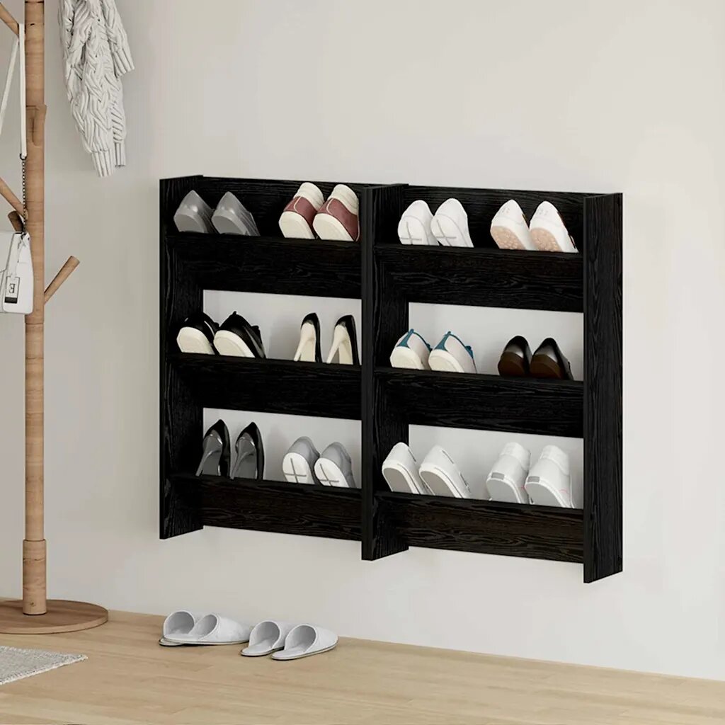 vidaXL Шкаф за обувки 2 бр. 60 x 18 x 90 см Инженерна дървесина