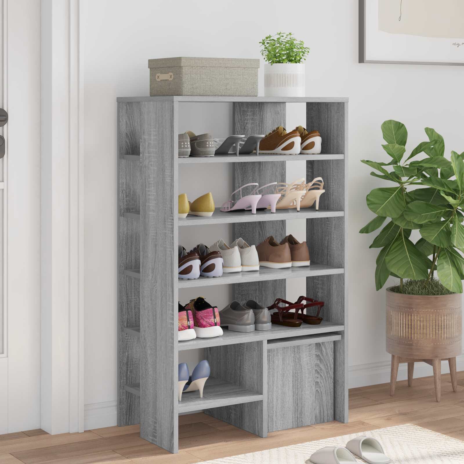 vidaXL Шкаф за обувки 2 бр. 62 x 35 x 100 см Инженерна дървесина