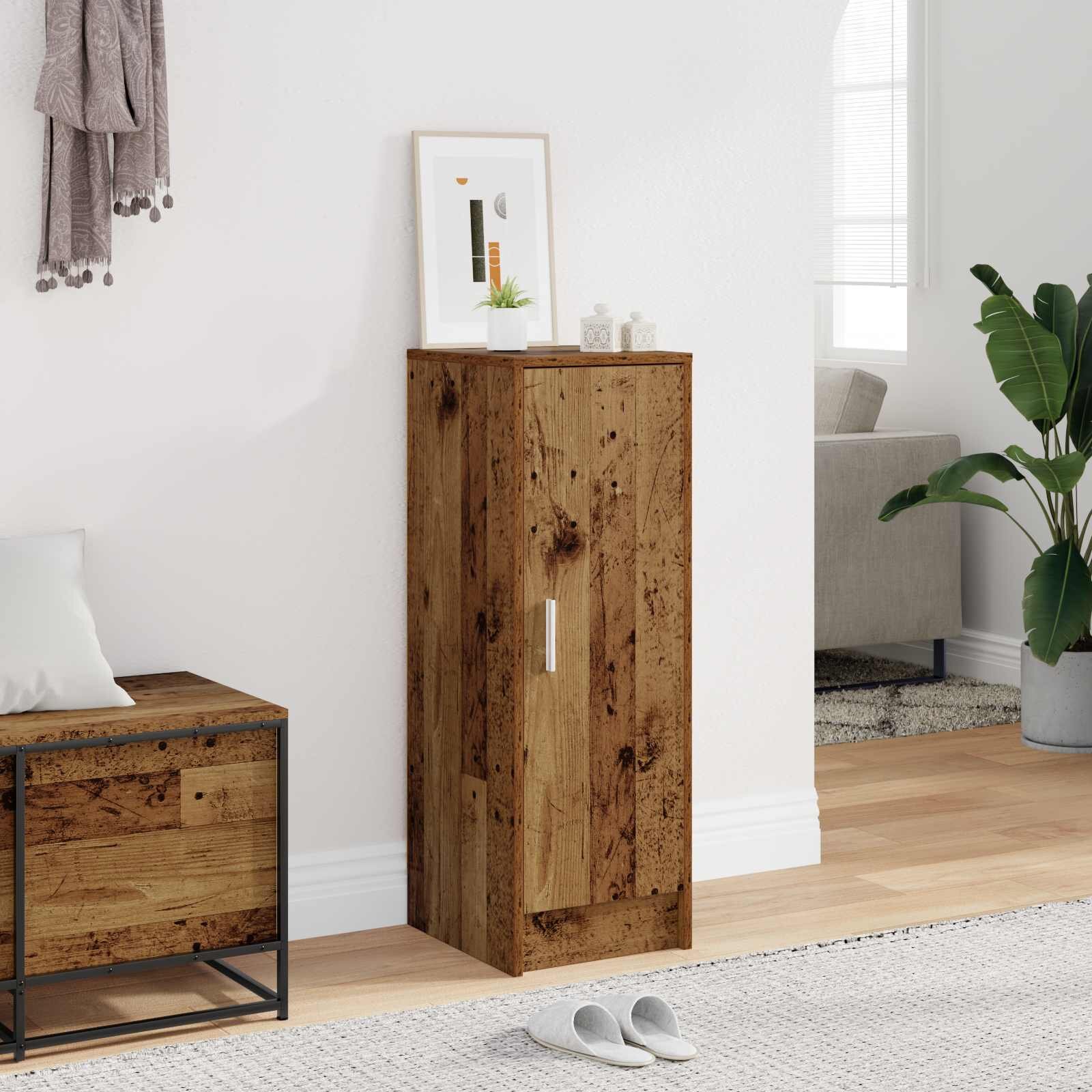 vidaXL Шкаф за обувки 32 x 35 x 92 см Старо дърво