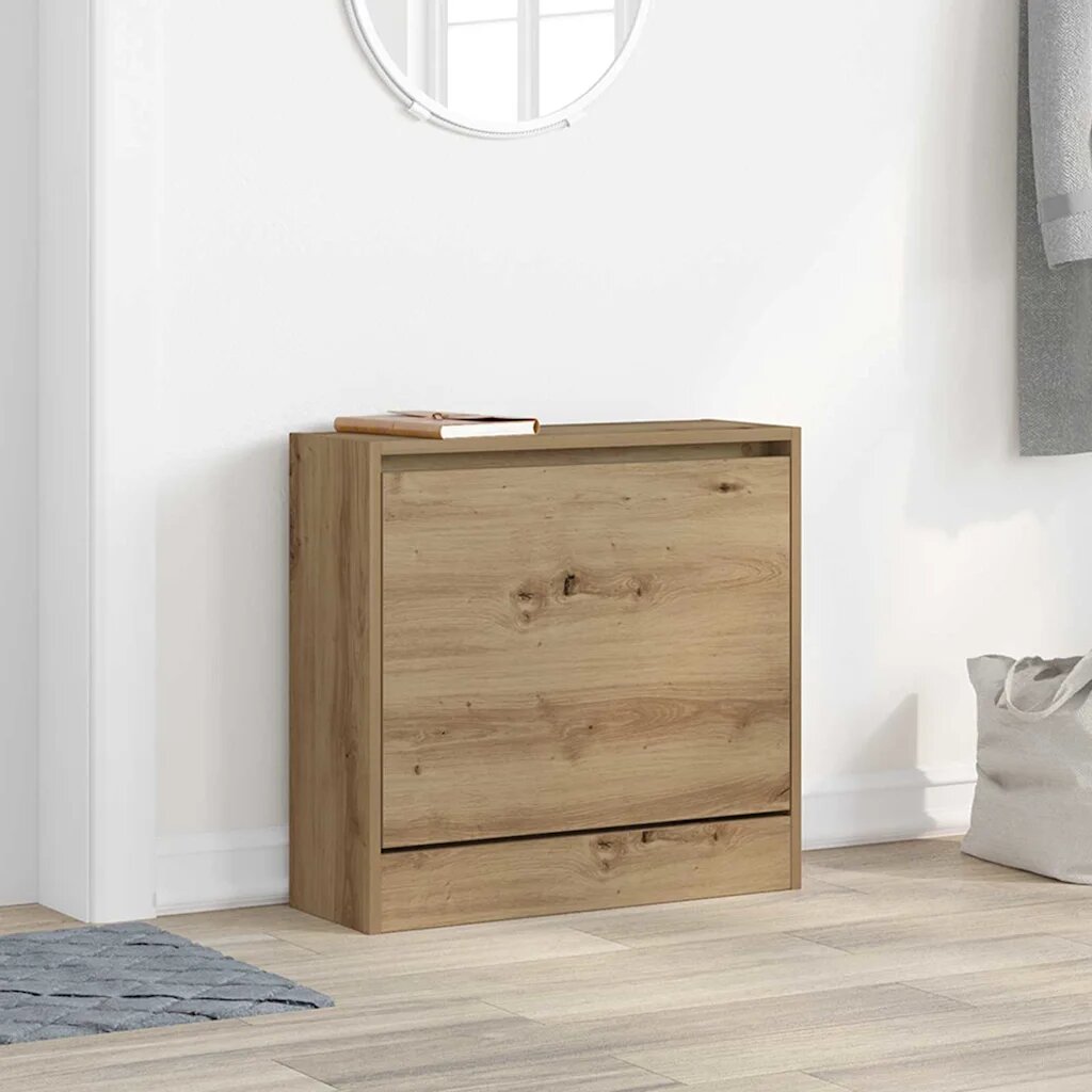 vidaXL Шкаф за обувки 60 x 21 x 57 cm Инженерна дървесина Дъб