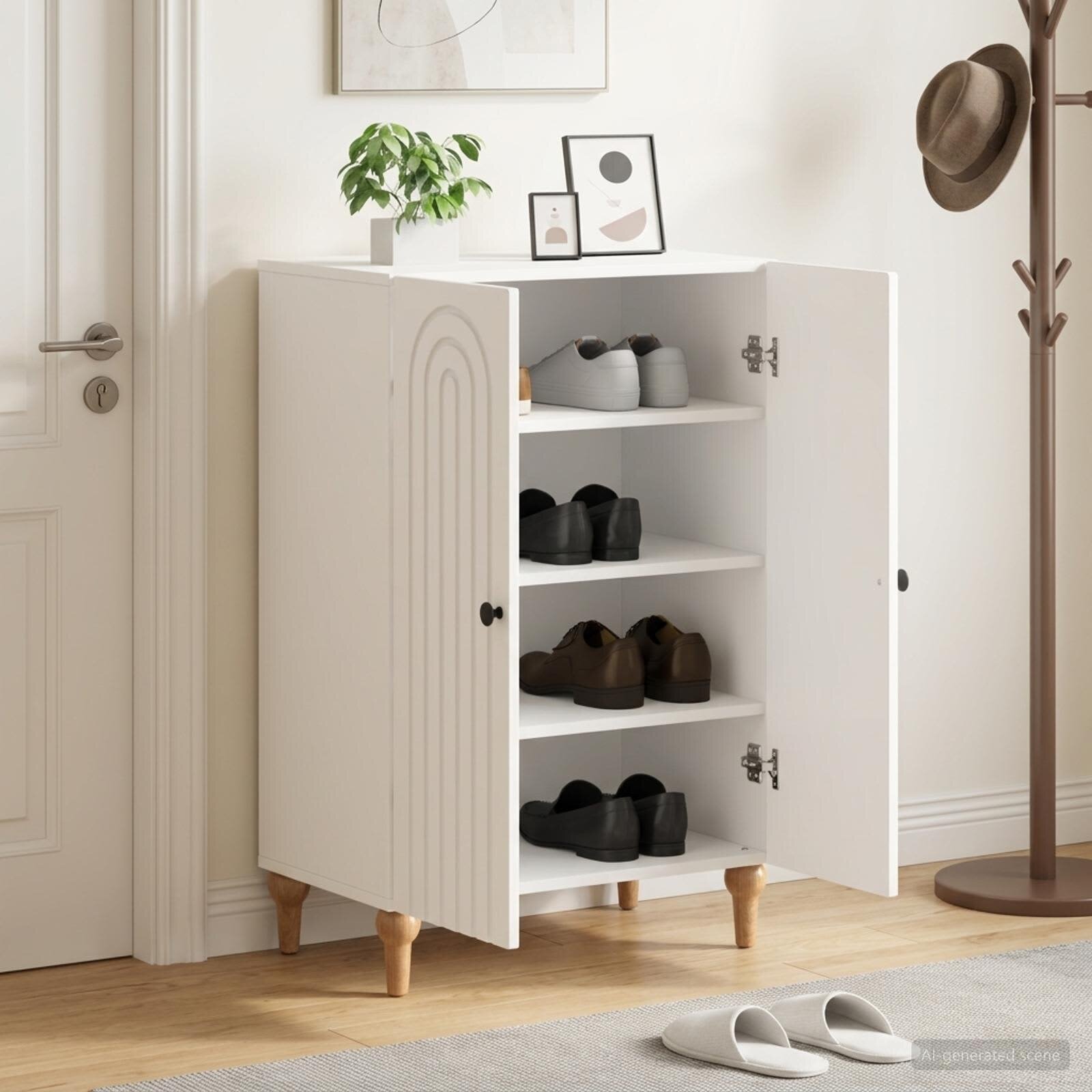 vidaXL Шкаф за обувки ALKMAAR 595 x 395 x 90 см Инженерна дървесина