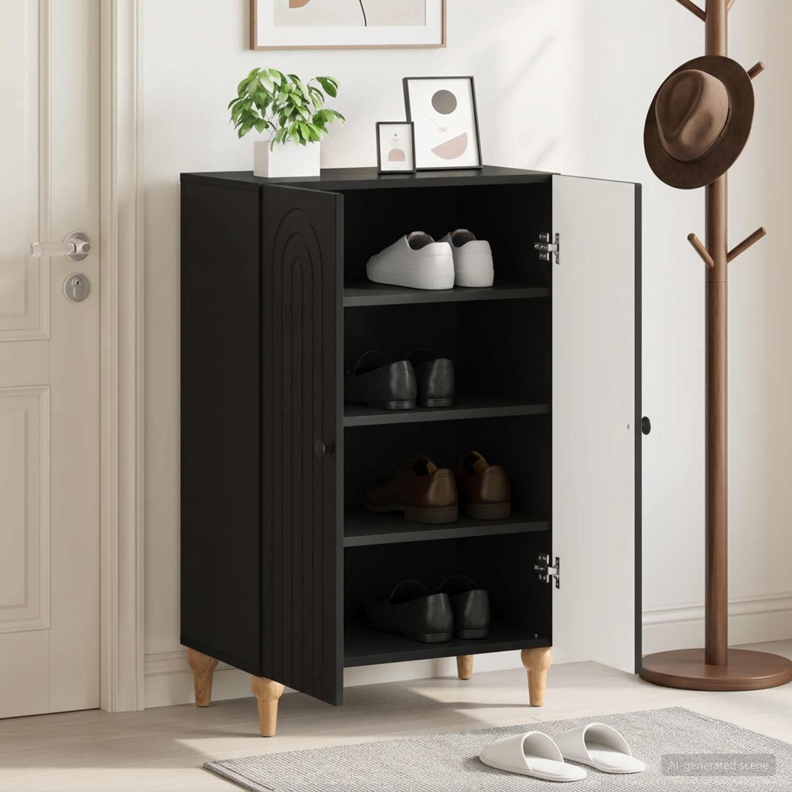 vidaXL Шкаф за обувки ALKMAAR 595 x 395 x 90 см Инженерна дървесина