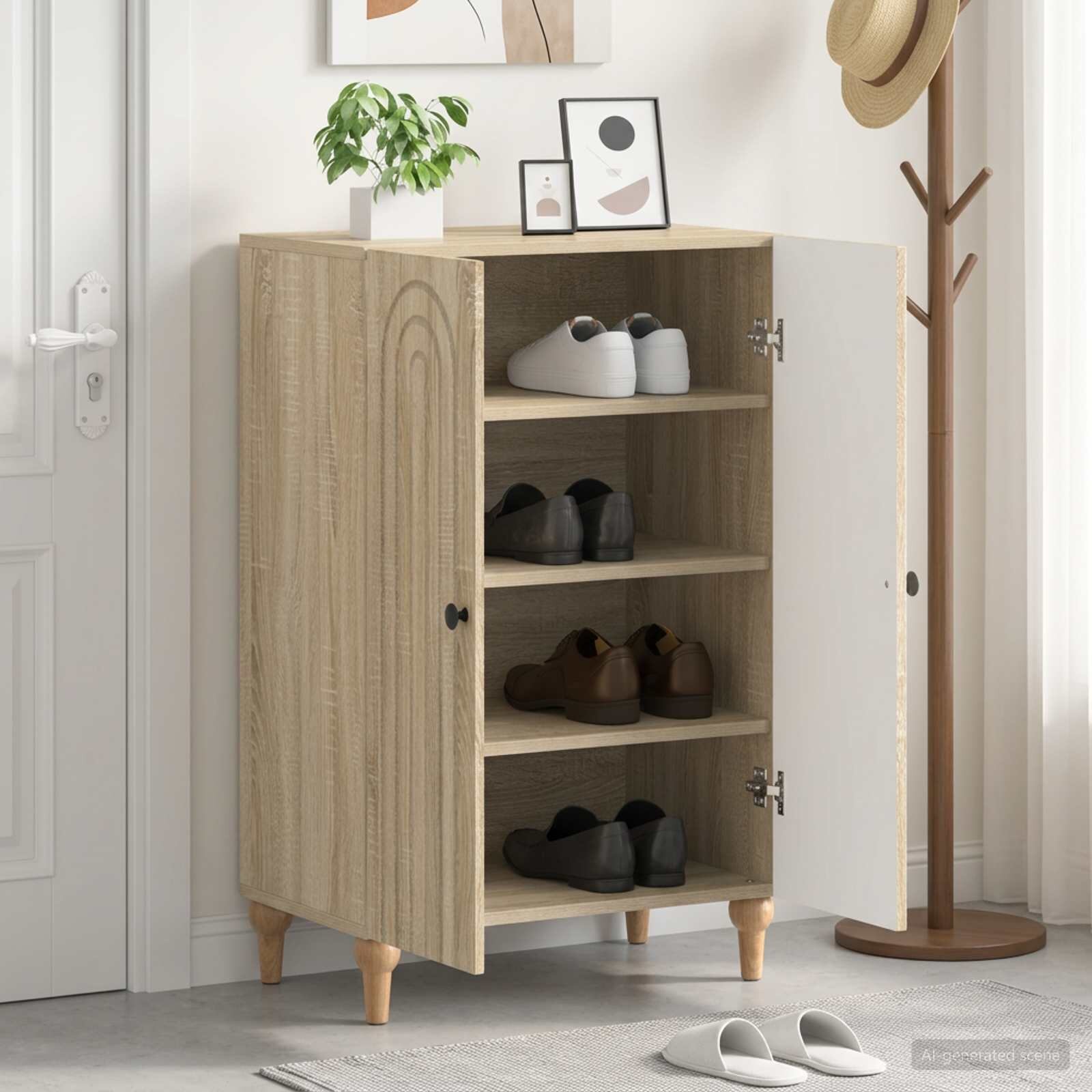 vidaXL Шкаф за обувки ALKMAAR 595 x 395 x 90 см Инженерна дървесина
