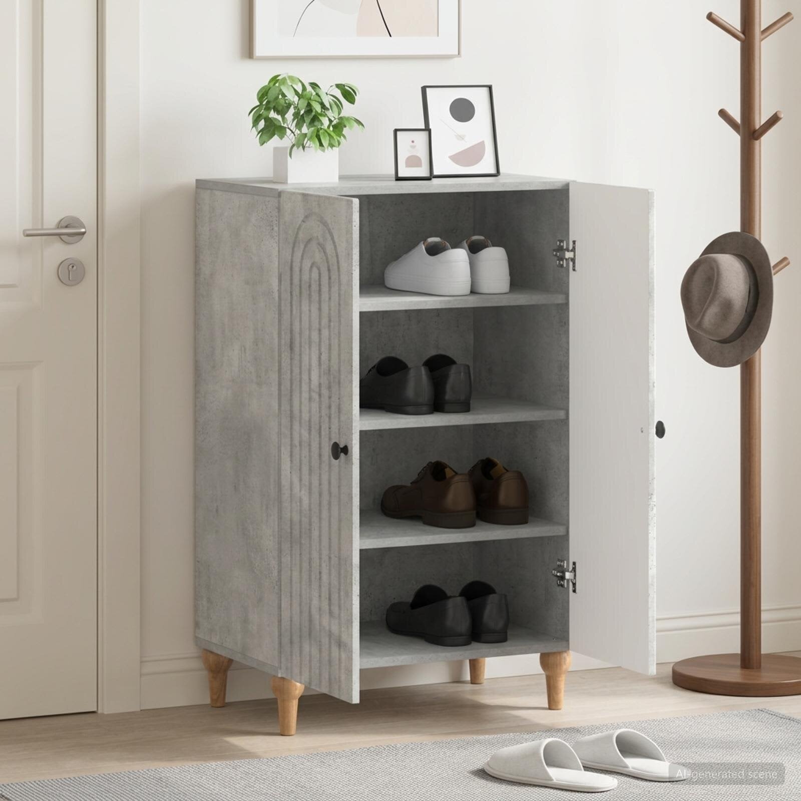 vidaXL Шкаф за обувки ALKMAAR 595 x 395 x 90 см Инженерна дървесина
