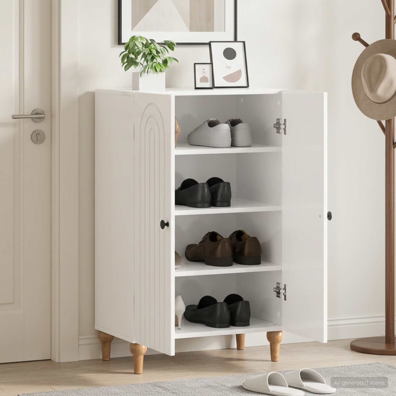 vidaXL Шкаф за обувки ALKMAAR 595 x 395 x 90 см Инженерна дървесина