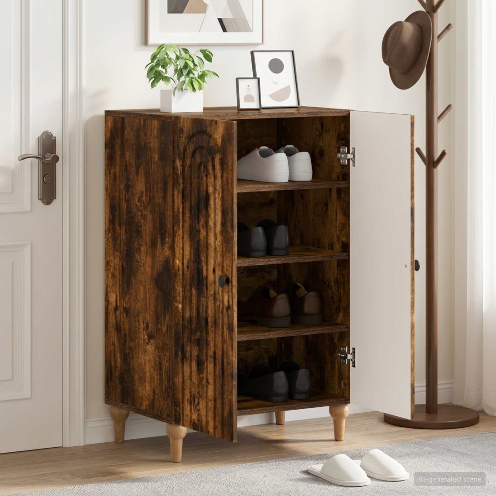 vidaXL Шкаф за обувки ALKMAAR 595 x 395 x 90 см Инженерна дървесина