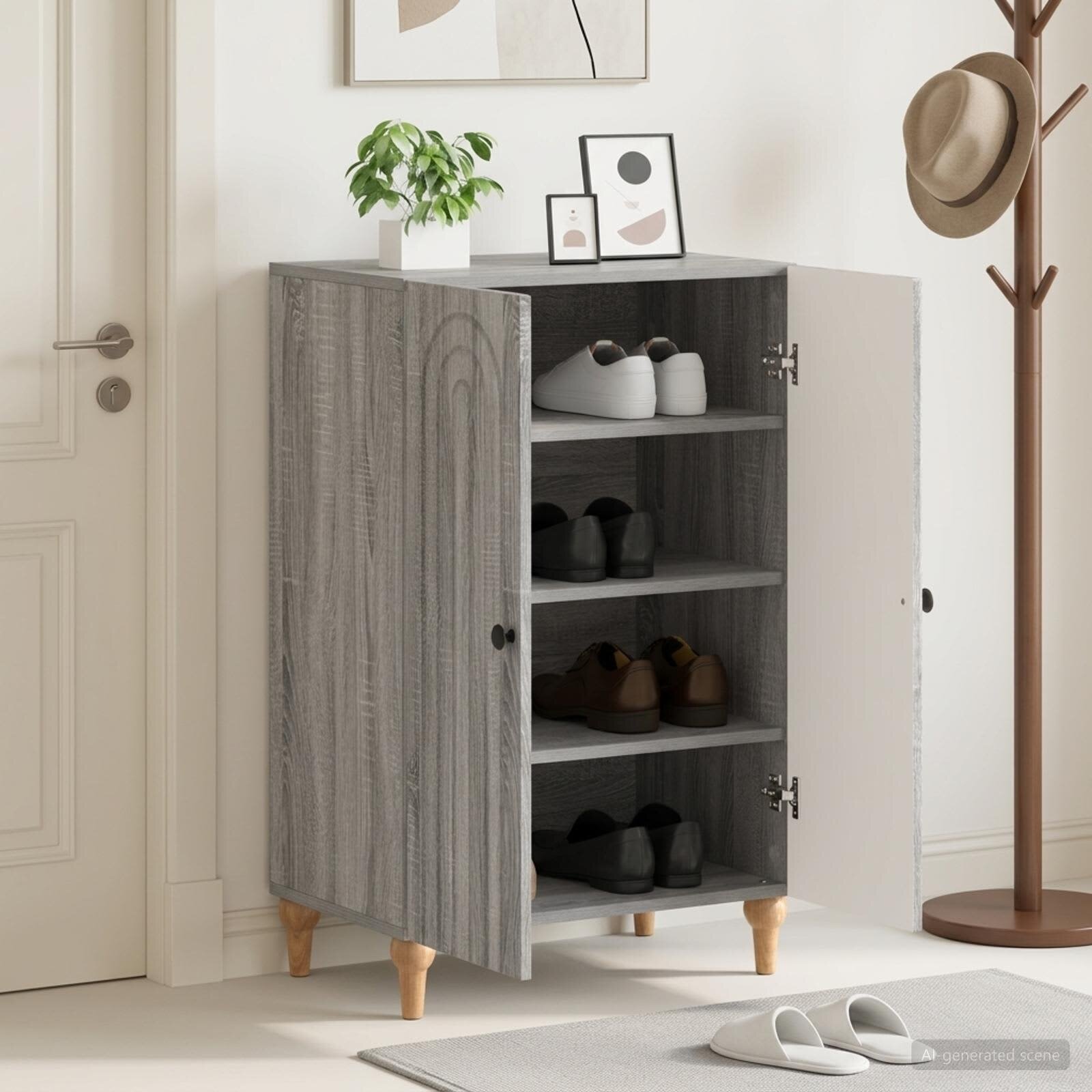 vidaXL Шкаф за обувки ALKMAAR 595 x 395 x 90 см Инженерна дървесина
