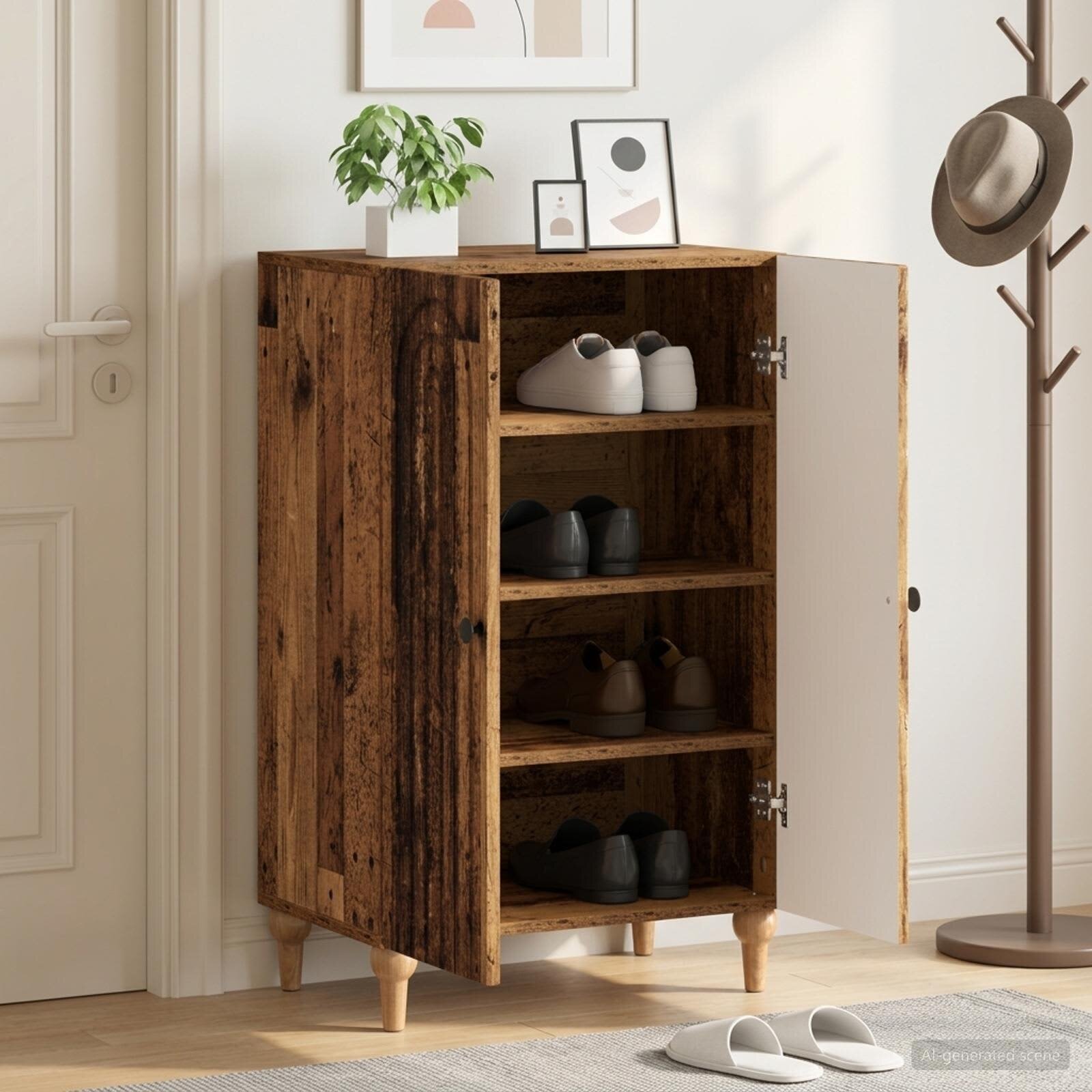 vidaXL Шкаф за обувки ALKMAAR 595 x 395 x 90 см Инженерна дървесина