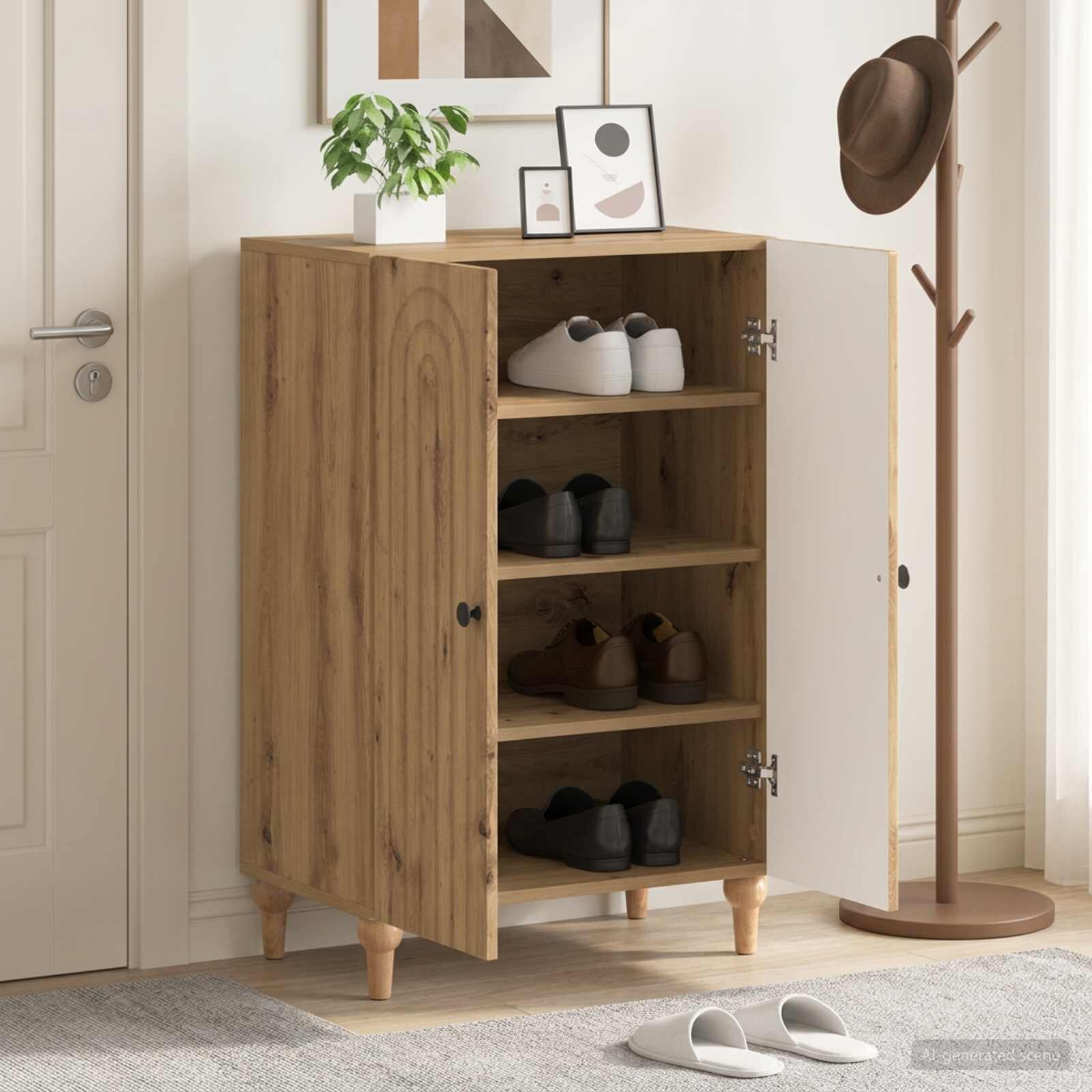 vidaXL Шкаф за обувки ALKMAAR 595 x 395 x 90 см Инженерна дървесина