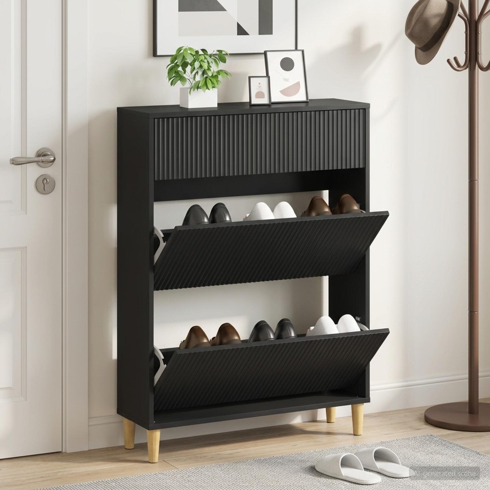 vidaXL Шкаф за обувки ARNHEM 78 x 24 x 103 см Инженерна дървесина