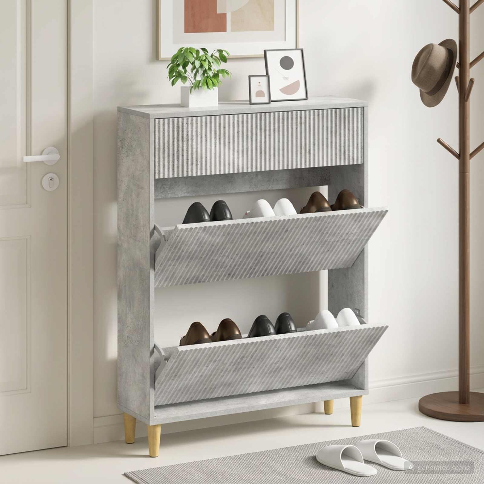 vidaXL Шкаф за обувки ARNHEM 78 x 24 x 103 см Инженерна дървесина