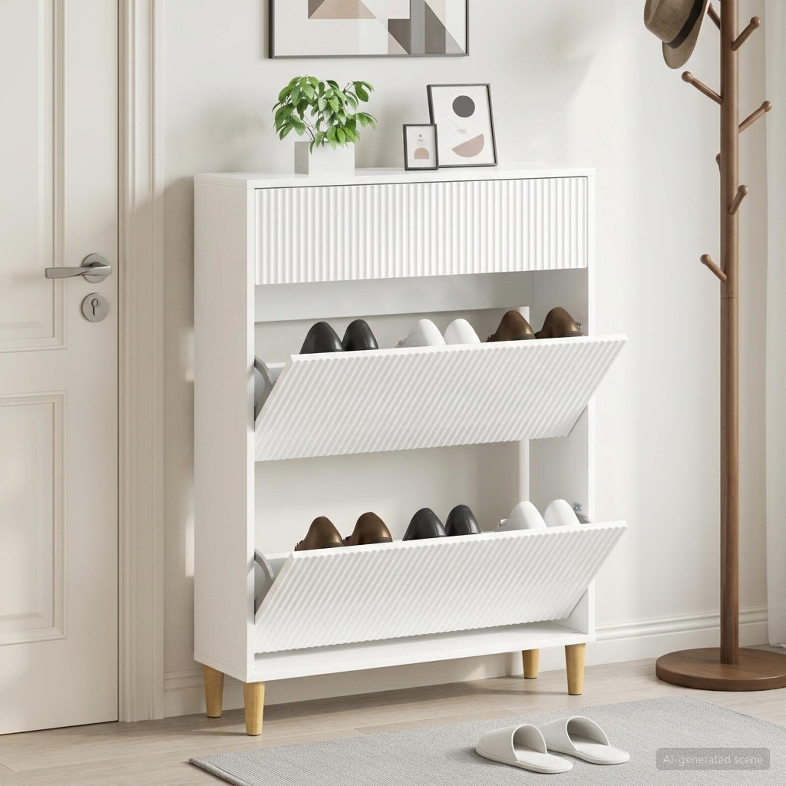 vidaXL Шкаф за обувки ARNHEM 78 x 24 x 103 см Инженерна дървесина