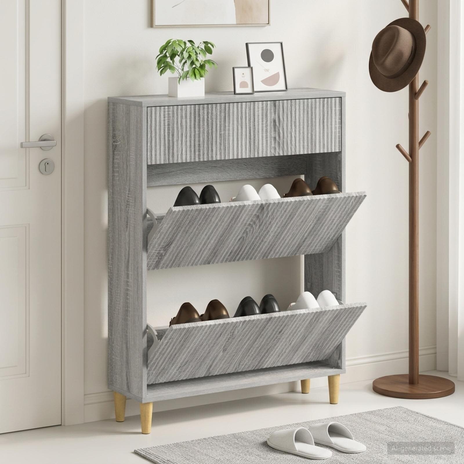 vidaXL Шкаф за обувки ARNHEM 78 x 24 x 103 см Инженерна дървесина