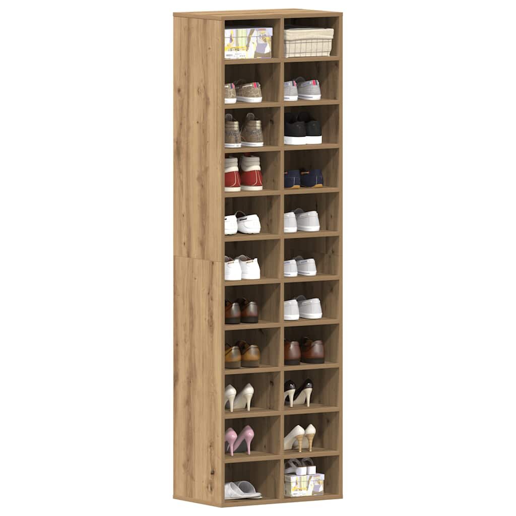vidaXL Шкаф за обувки Artisan Oak 54x34x183 cm Инженерна дървесина