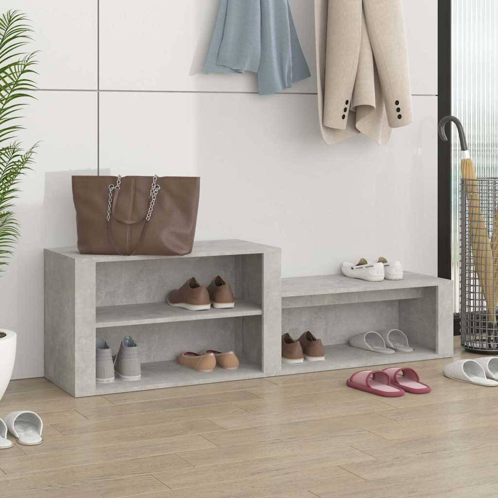 vidaXL Шкаф за обувки бетонно сив 150x35x45 см инженерно дърво