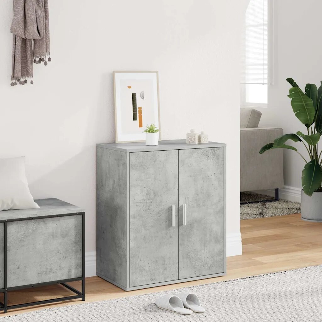 vidaXL Шкаф за обувки бетонно сив 60x35x70 см инженерно дърво