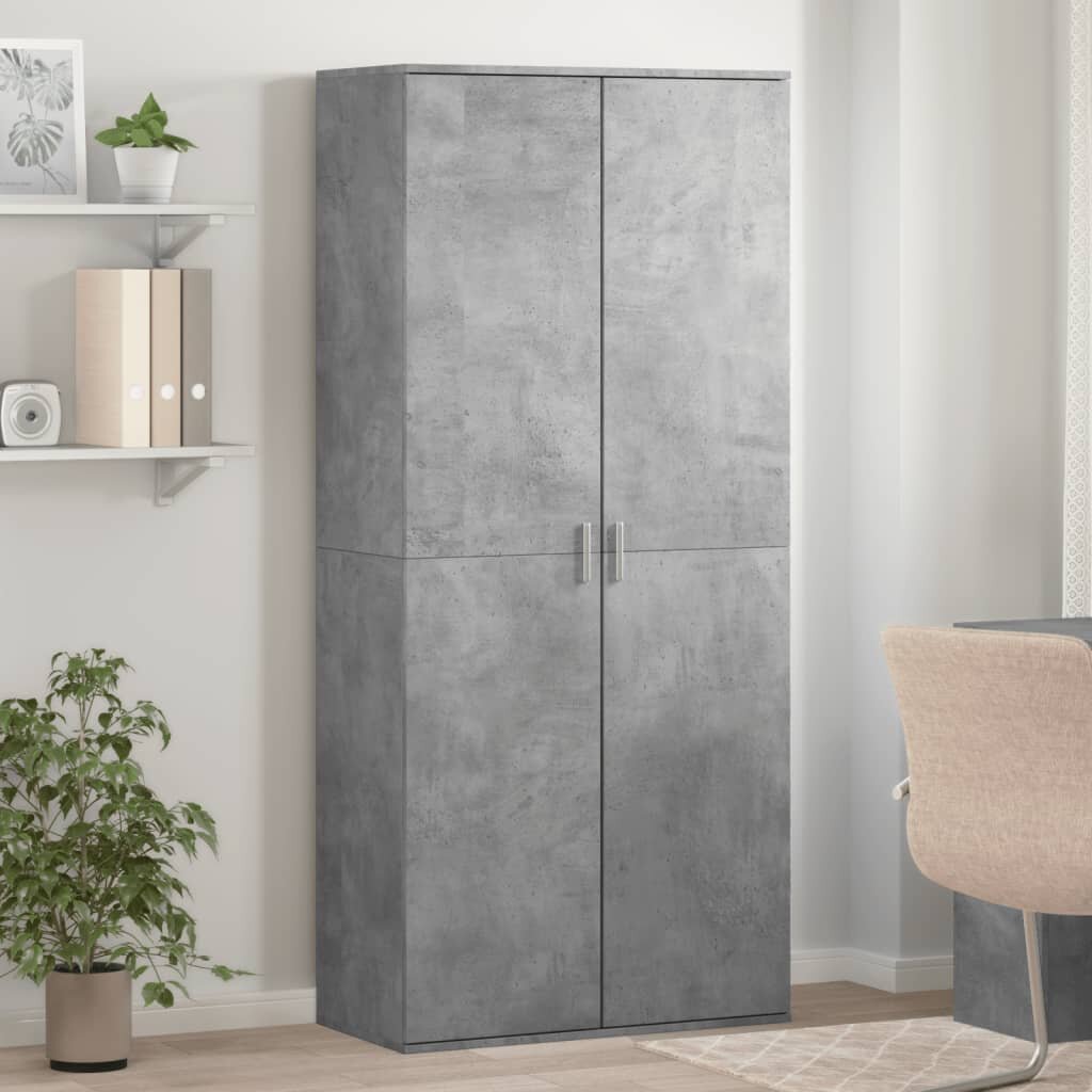 vidaXL Шкаф за обувки бетонно сив 80x39x178 см инженерно дърво