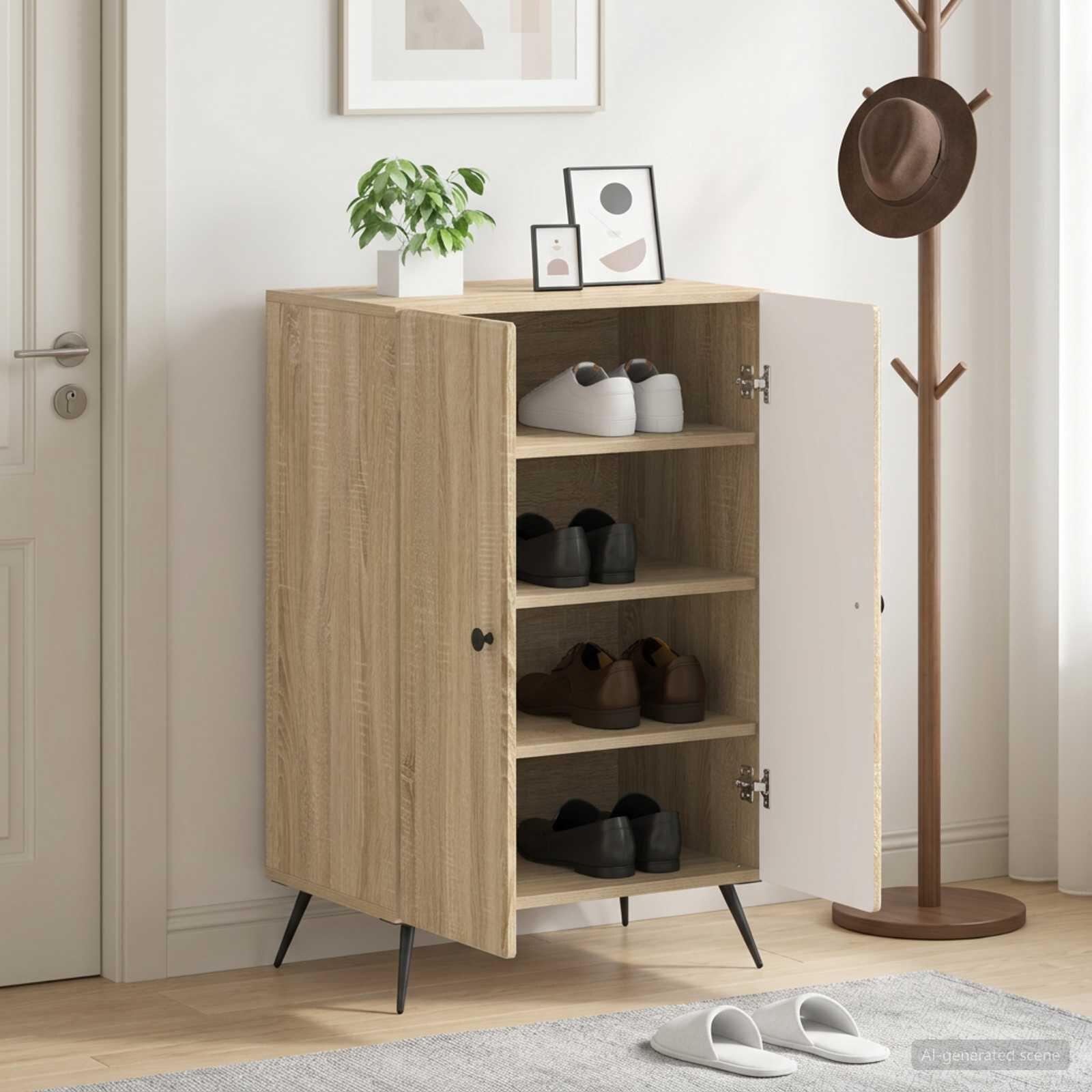 vidaXL Шкаф за обувки BREDA 595 x 395 x 90 см Инженерна дървесина