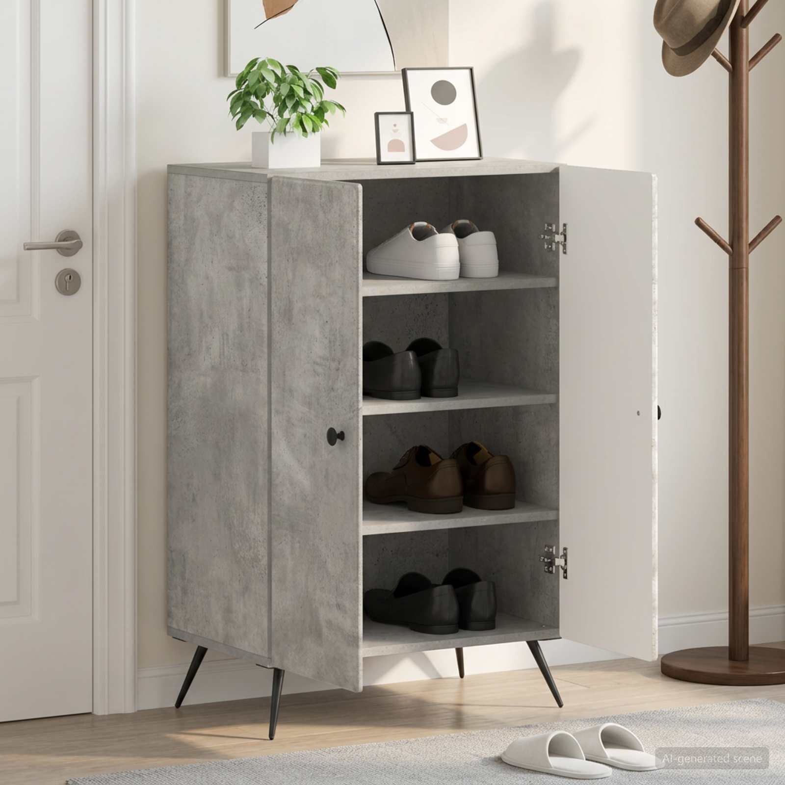 vidaXL Шкаф за обувки BREDA 595 x 395 x 90 см Инженерна дървесина