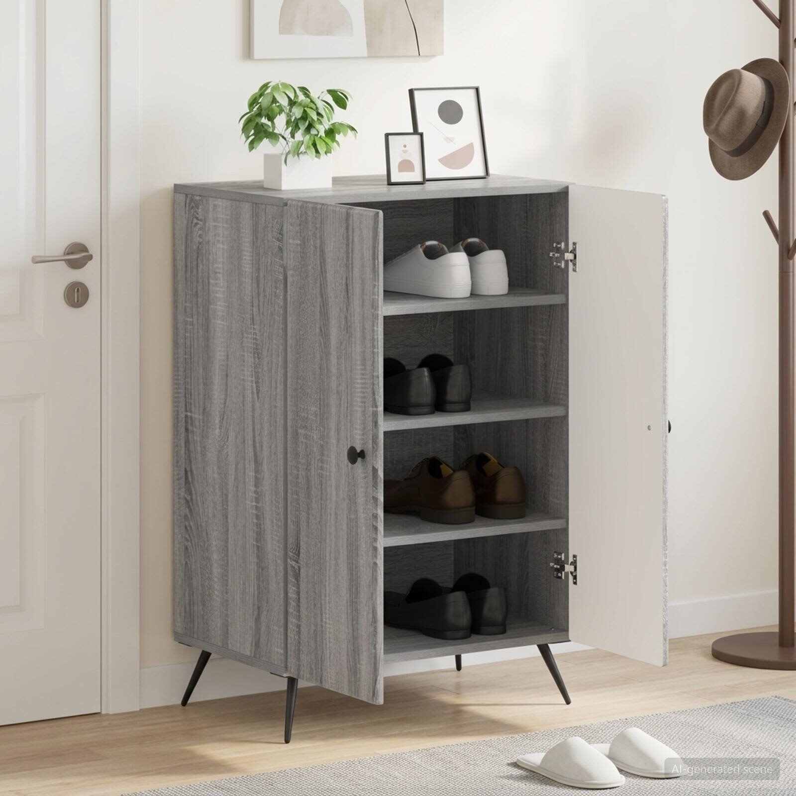 vidaXL Шкаф за обувки BREDA 595 x 395 x 90 см Инженерна дървесина