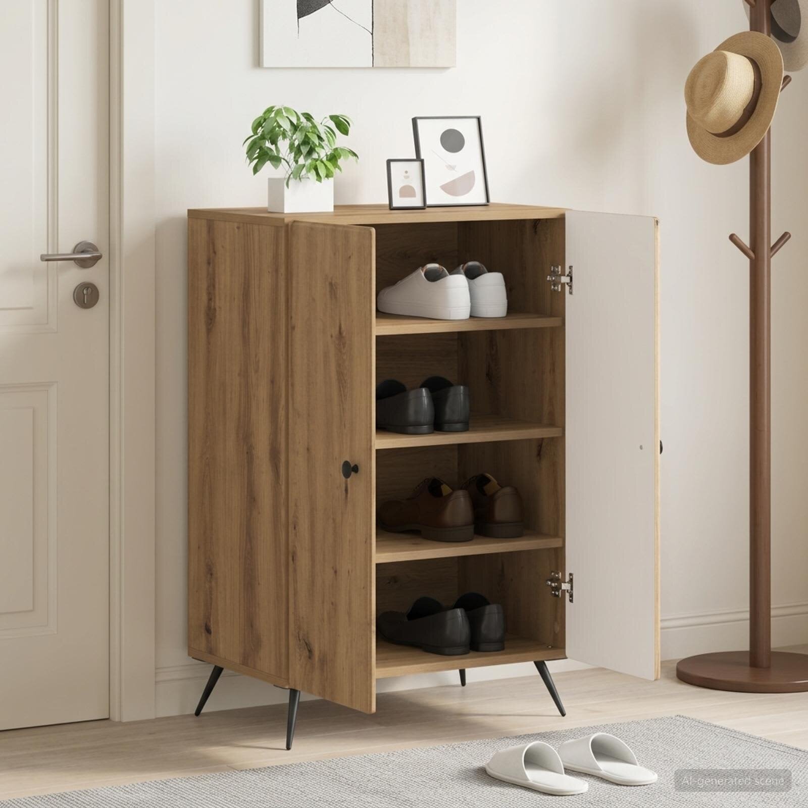 vidaXL Шкаф за обувки BREDA 595 x 395 x 90 см Инженерна дървесина