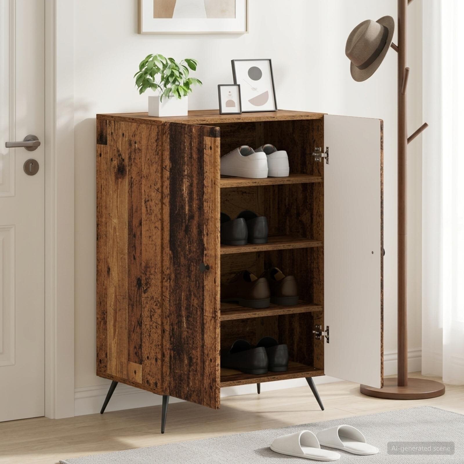 vidaXL Шкаф за обувки BREDA 595 x 395 x 90 см Инженерна дървесина