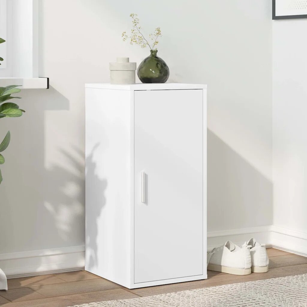 vidaXL Шкаф за обувки бял 32x35x70 см инженерно дърво