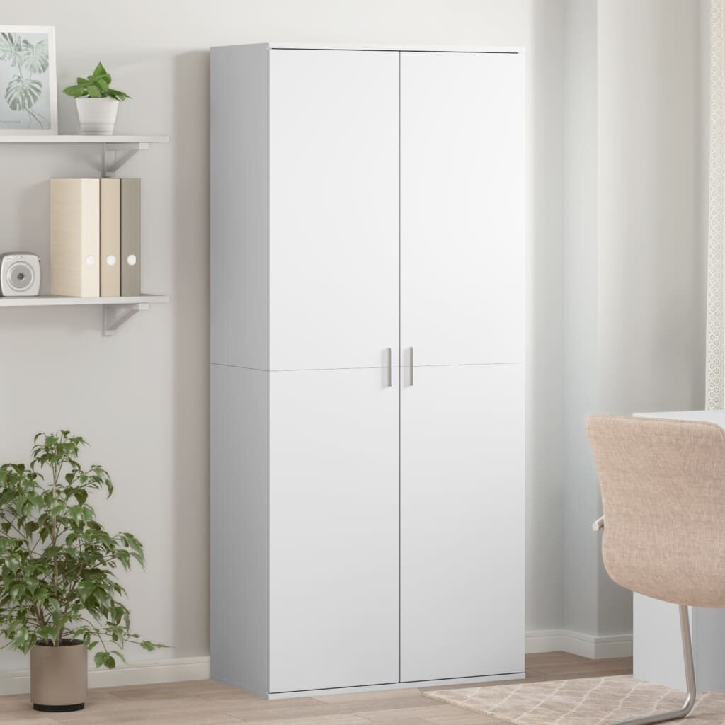 vidaXL Шкаф за обувки бял 80x39x178 см инженерно дърво