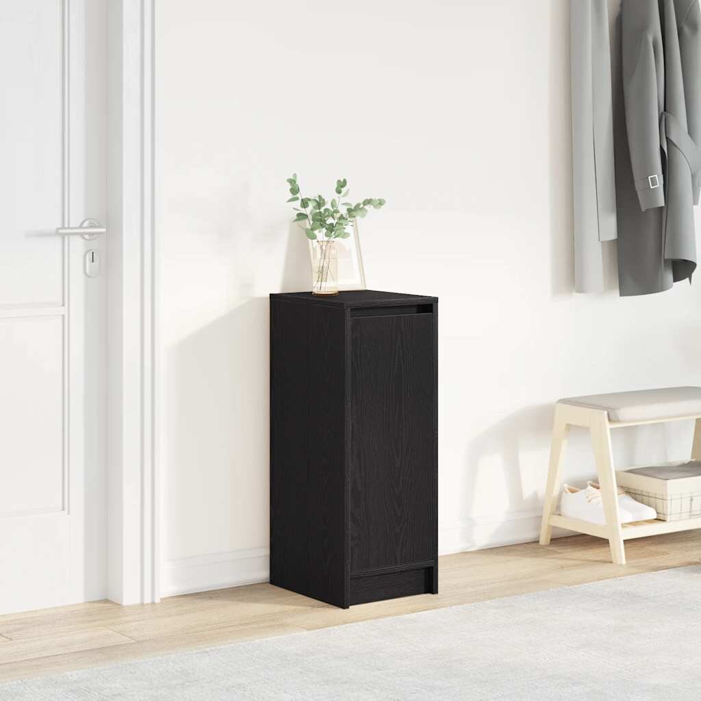 vidaXL Шкаф за обувки Черен дъб 295x34x76 см инженерно дърво