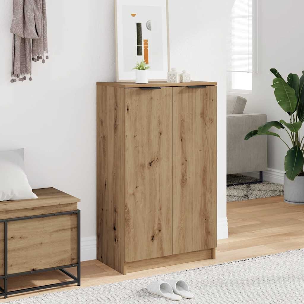 vidaXL Шкаф за обувки дъб артизан 59x35x1005 см инженерна дървесина