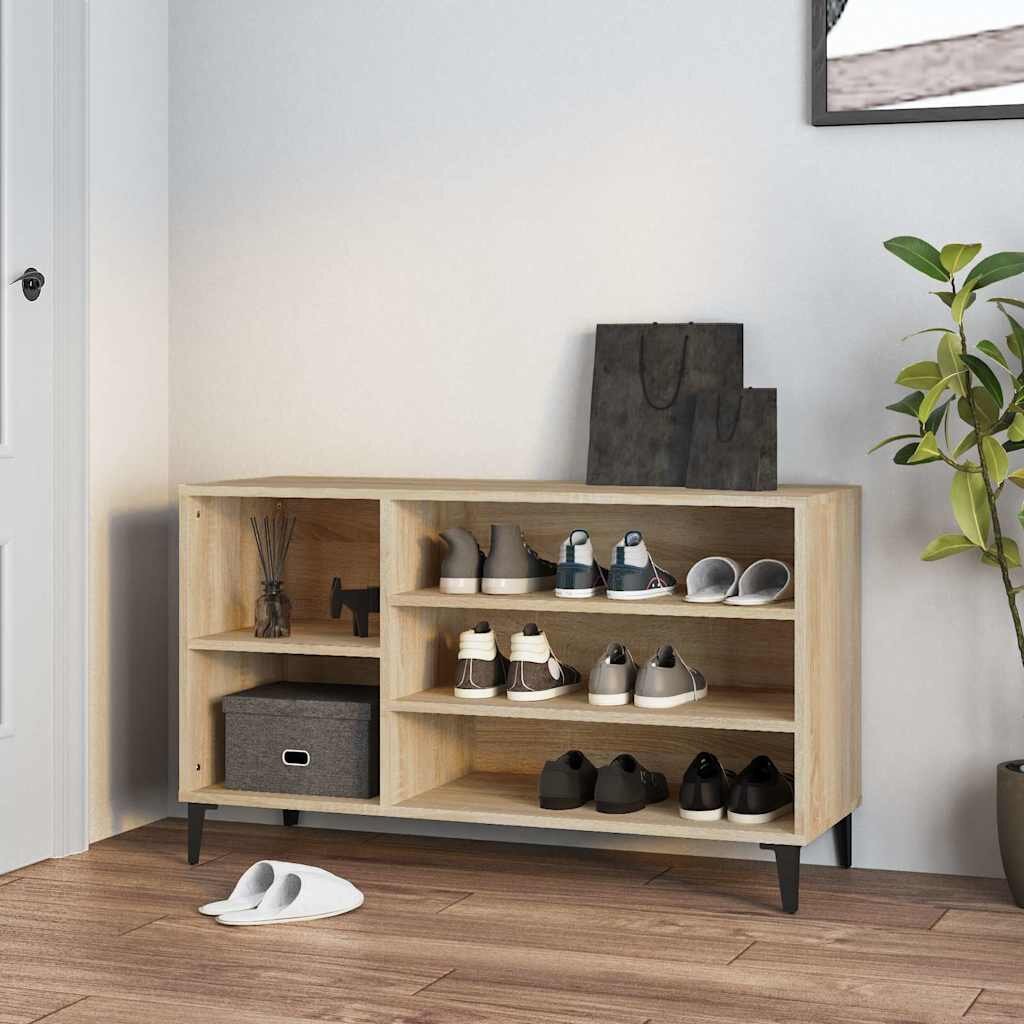 vidaXL Шкаф за обувки дъб сонома 102x36x60 см инженерно дърво