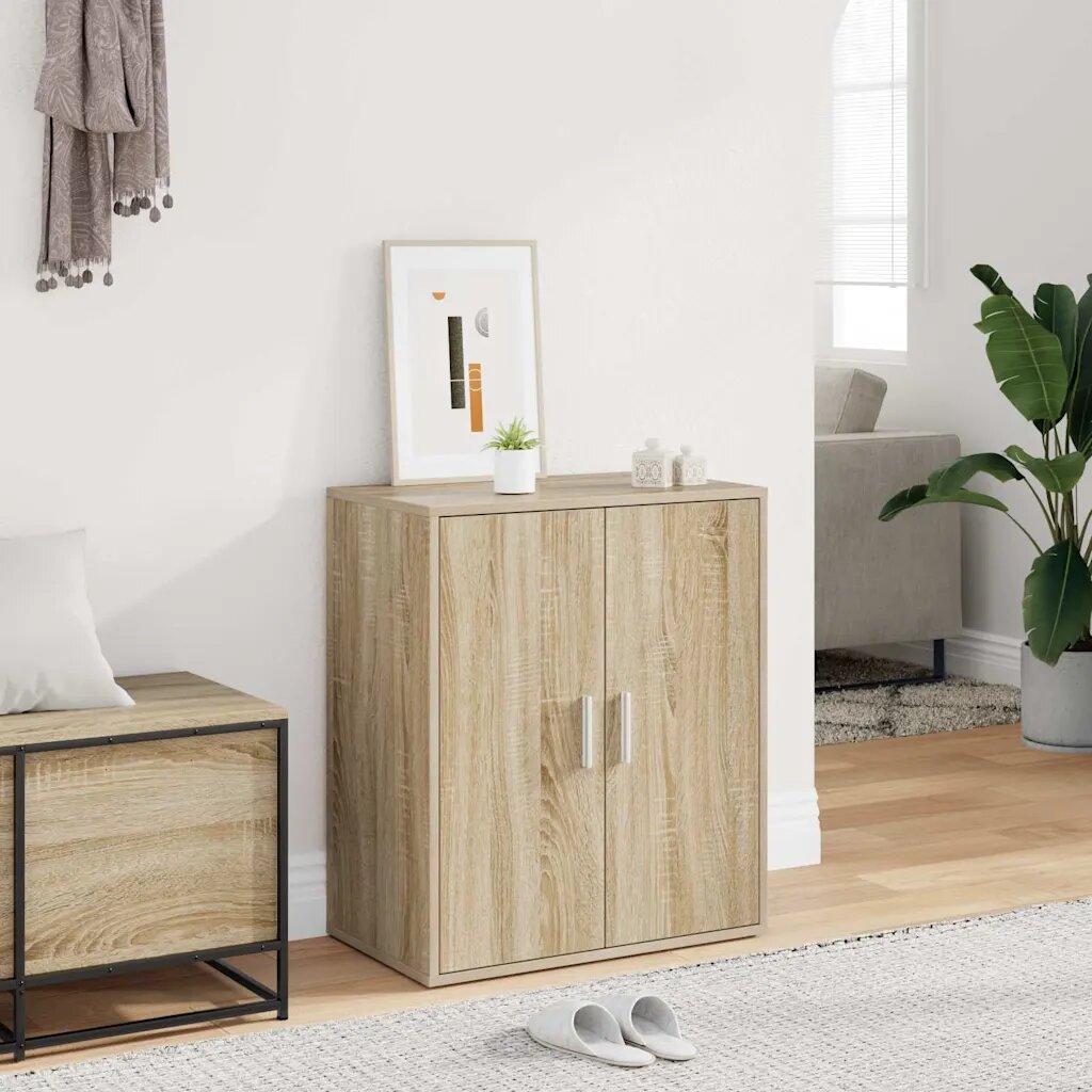 vidaXL Шкаф за обувки дъб сонома 60x35x70 см инженерно дърво