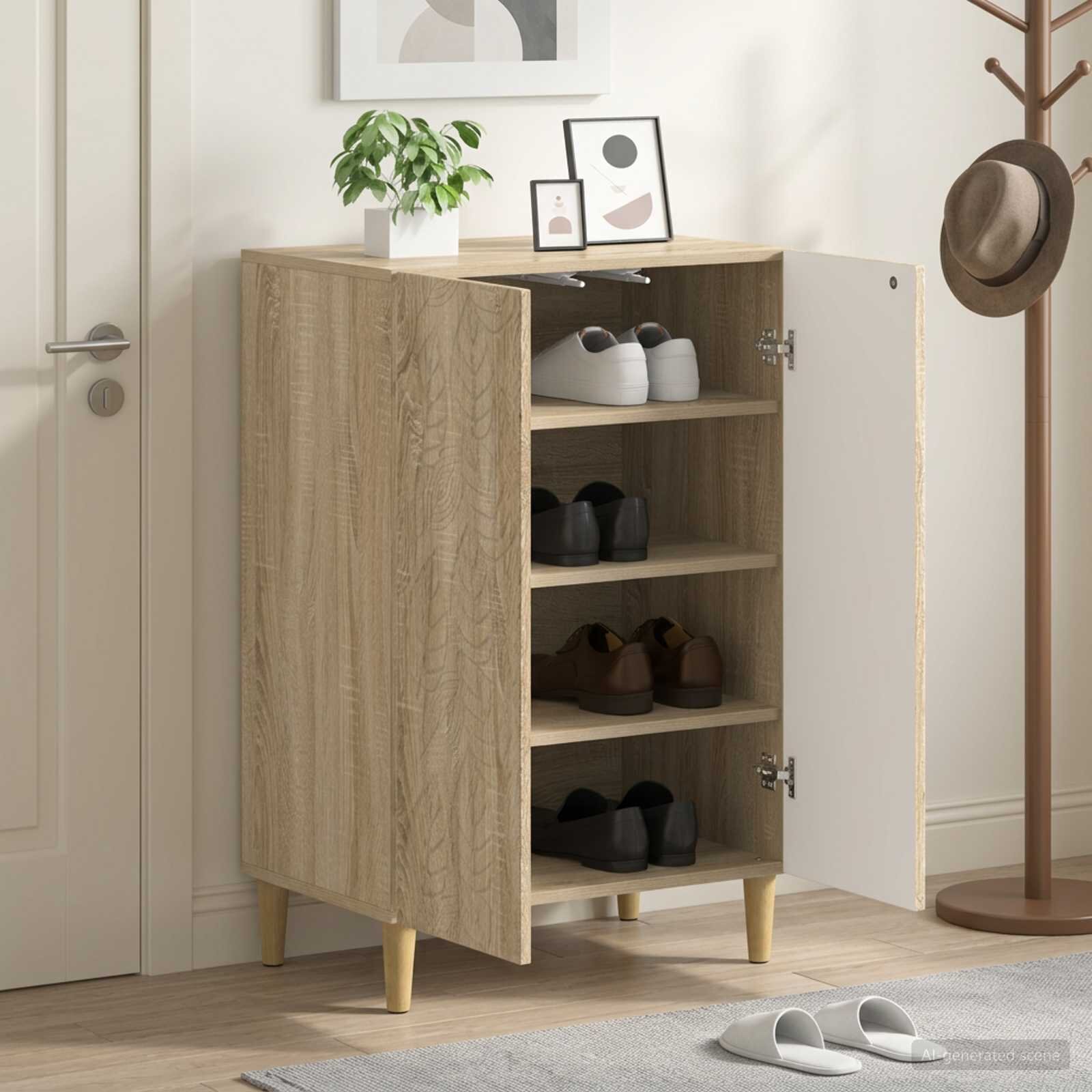vidaXL Шкаф за обувки DELFT 595 x 395 x 90 см Инженерна дървесина