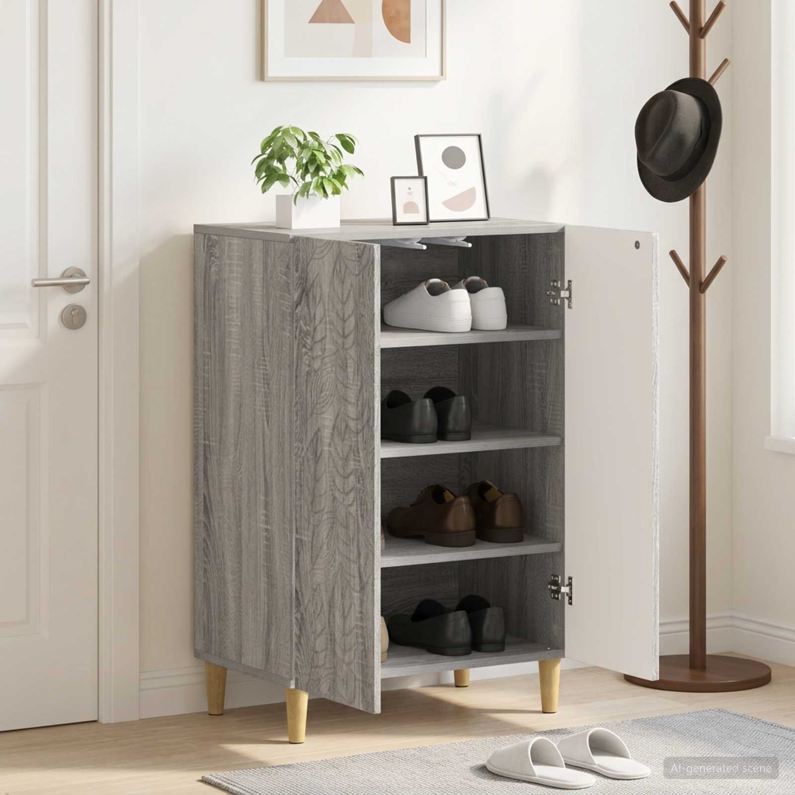 vidaXL Шкаф за обувки DELFT 595 x 395 x 90 см Инженерна дървесина
