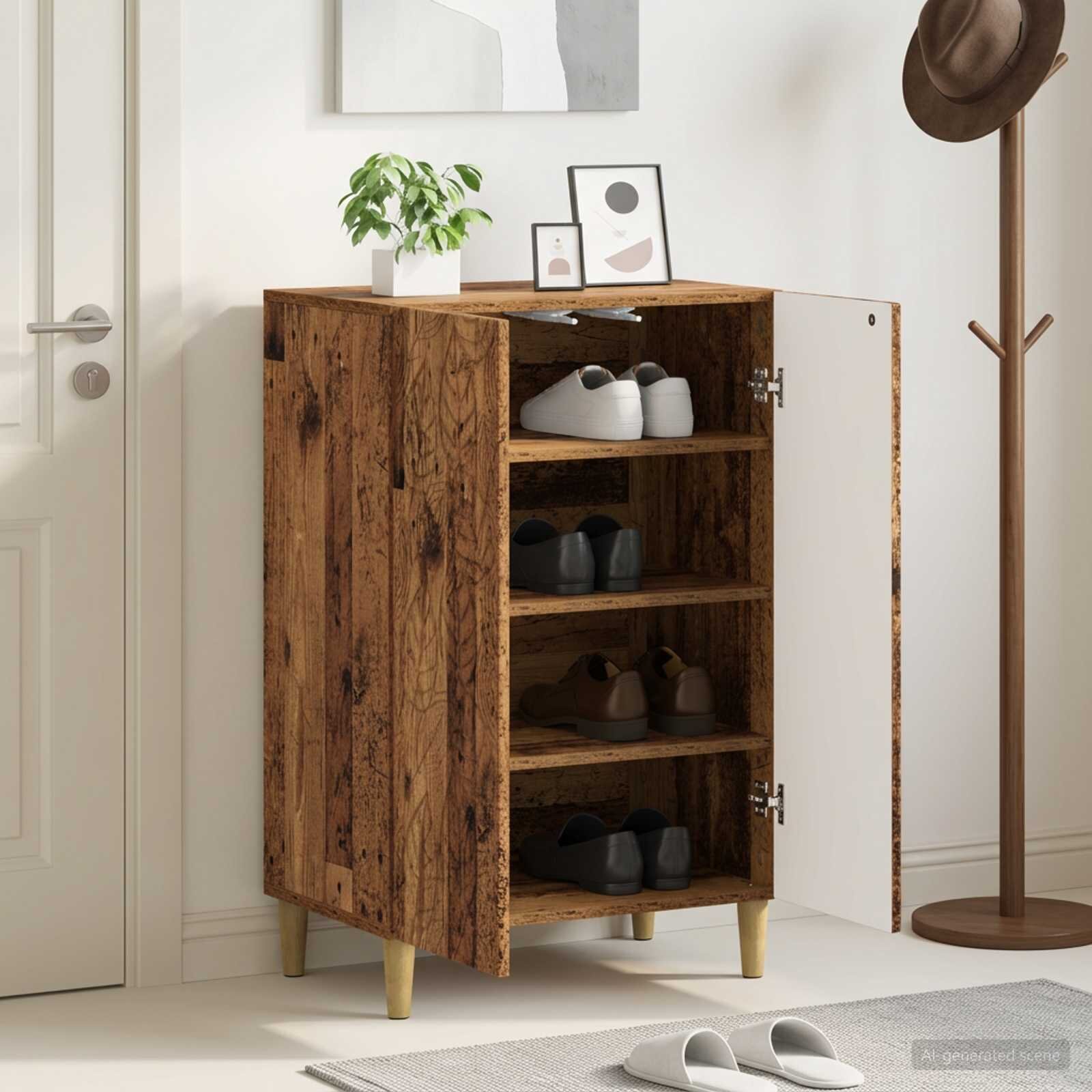 vidaXL Шкаф за обувки DELFT 595 x 395 x 90 см Инженерна дървесина