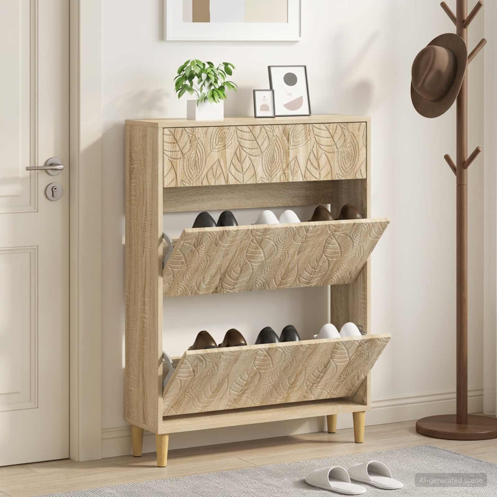 vidaXL Шкаф за обувки DELFT 78 x 24 x 103 см Инженерна дървесина
