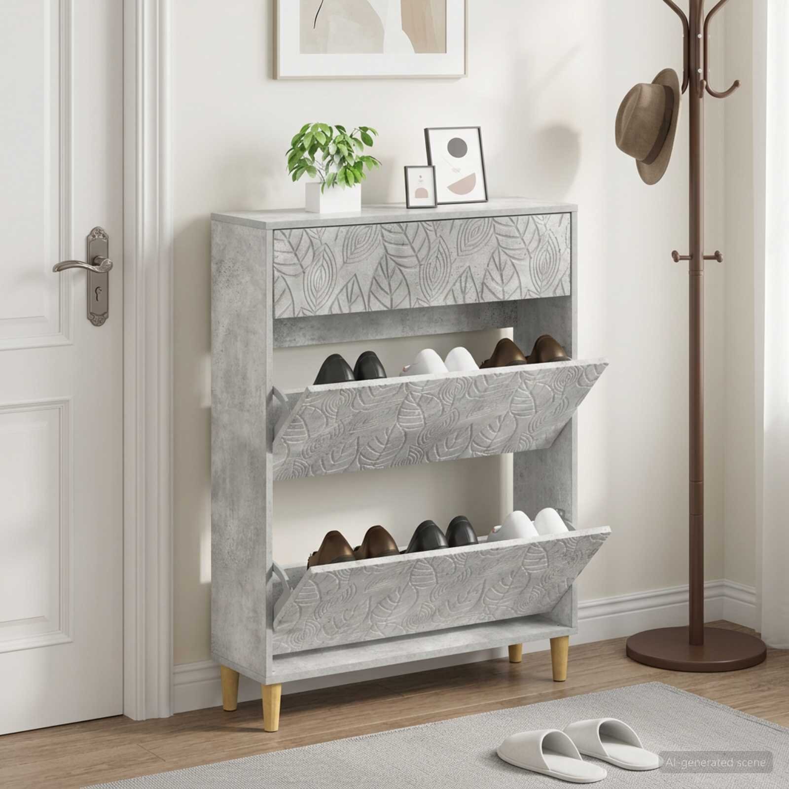 vidaXL Шкаф за обувки DELFT 78 x 24 x 103 см Инженерна дървесина