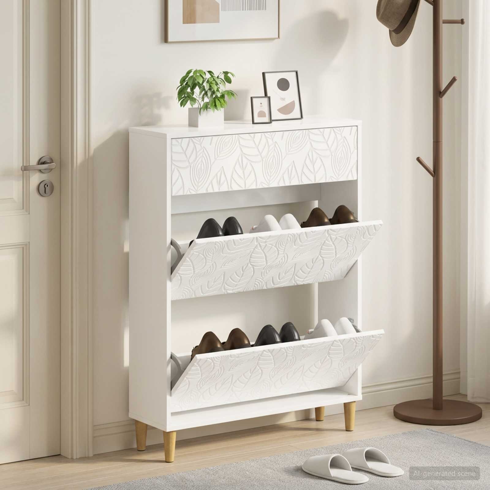 vidaXL Шкаф за обувки DELFT 78 x 24 x 103 см Инженерна дървесина