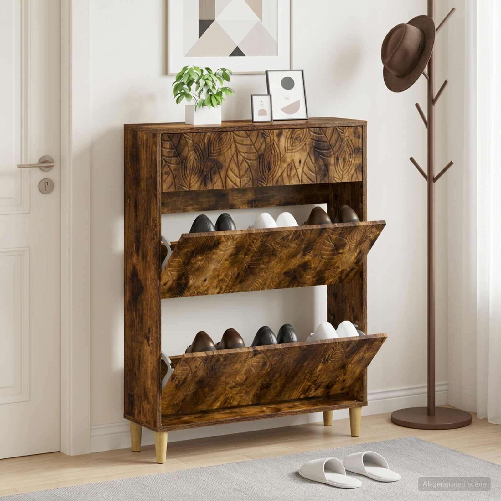 vidaXL Шкаф за обувки DELFT 78 x 24 x 103 см Инженерна дървесина