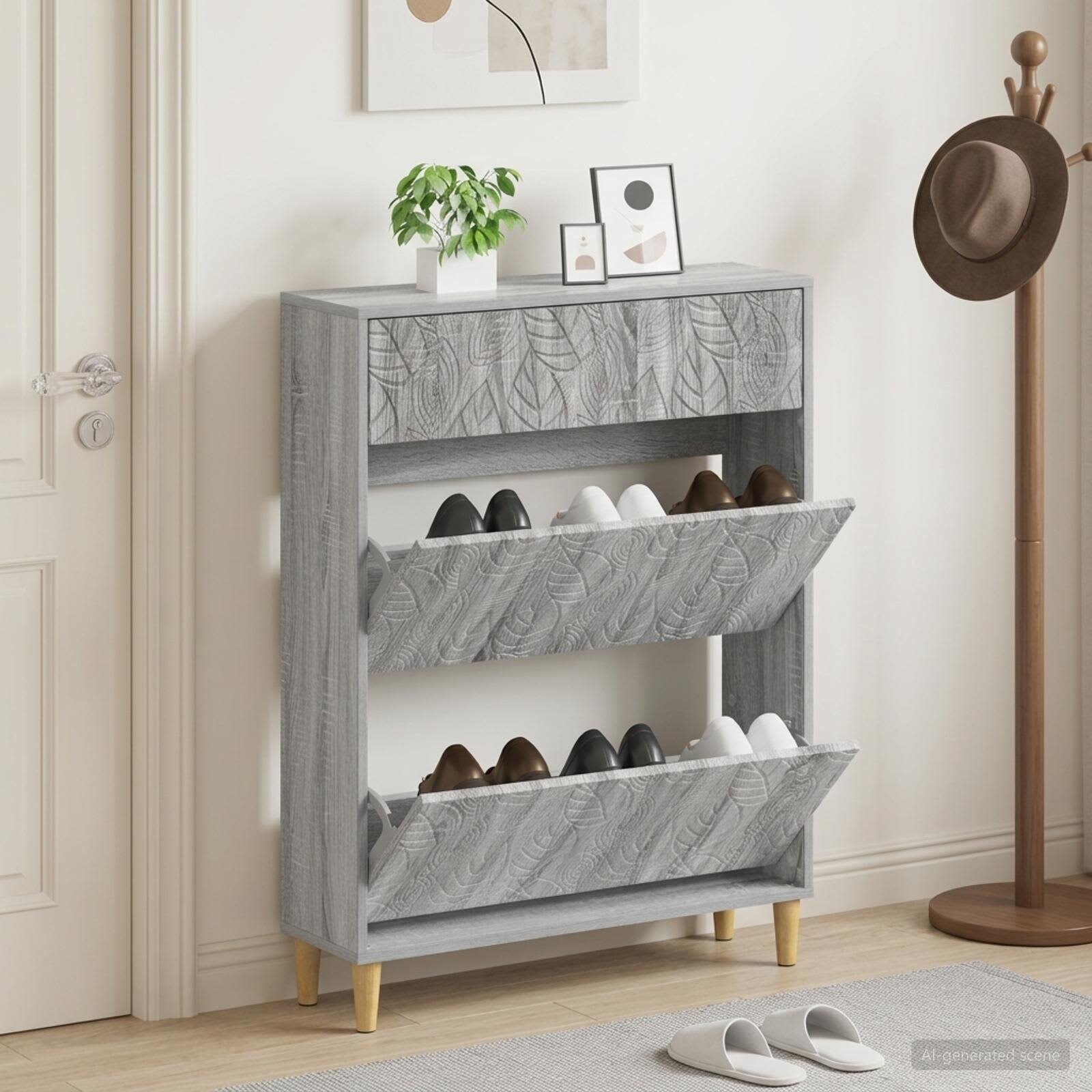 vidaXL Шкаф за обувки DELFT 78 x 24 x 103 см Инженерна дървесина
