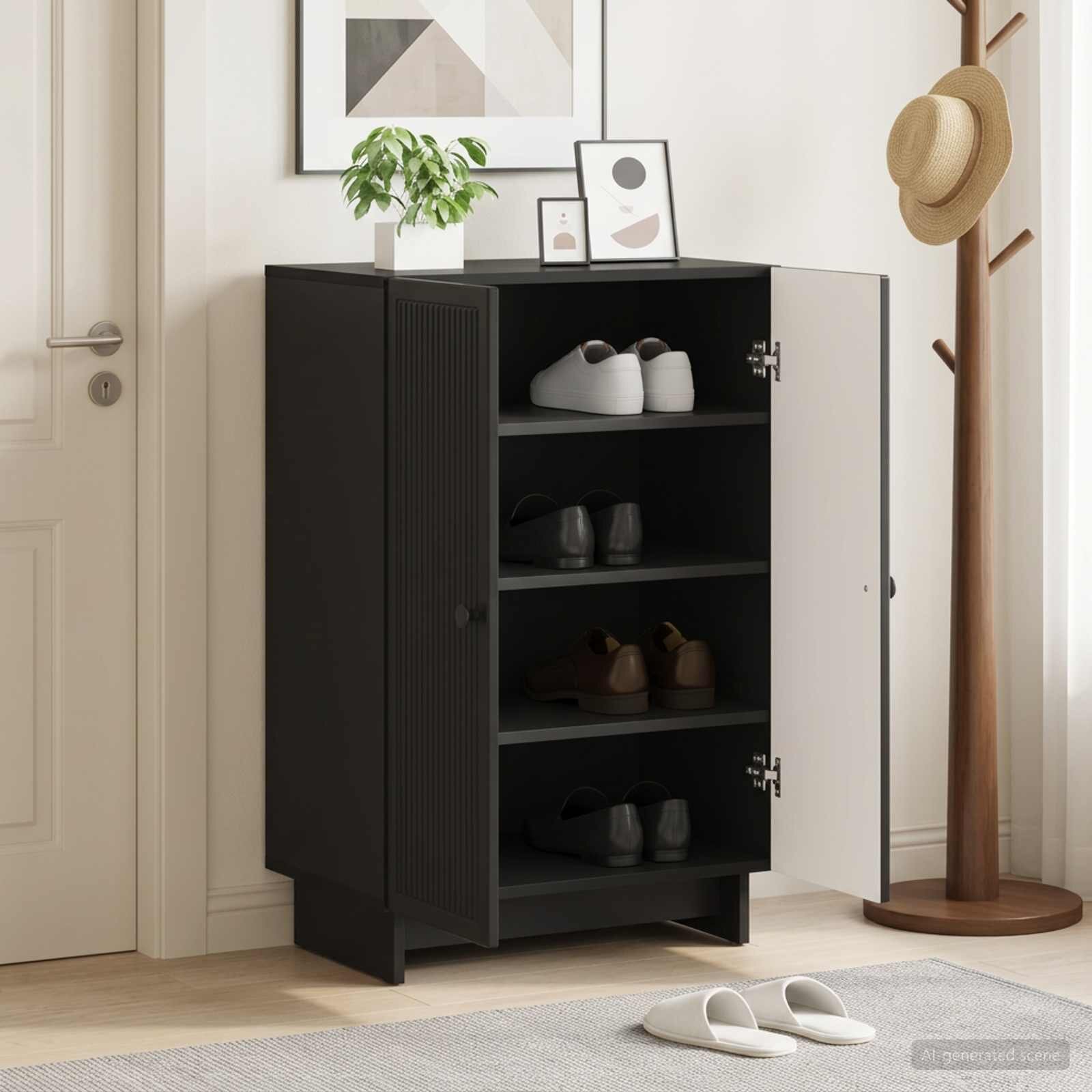 vidaXL Шкаф за обувки EDE 595 x 395 x 90 см Инженерна дървесина