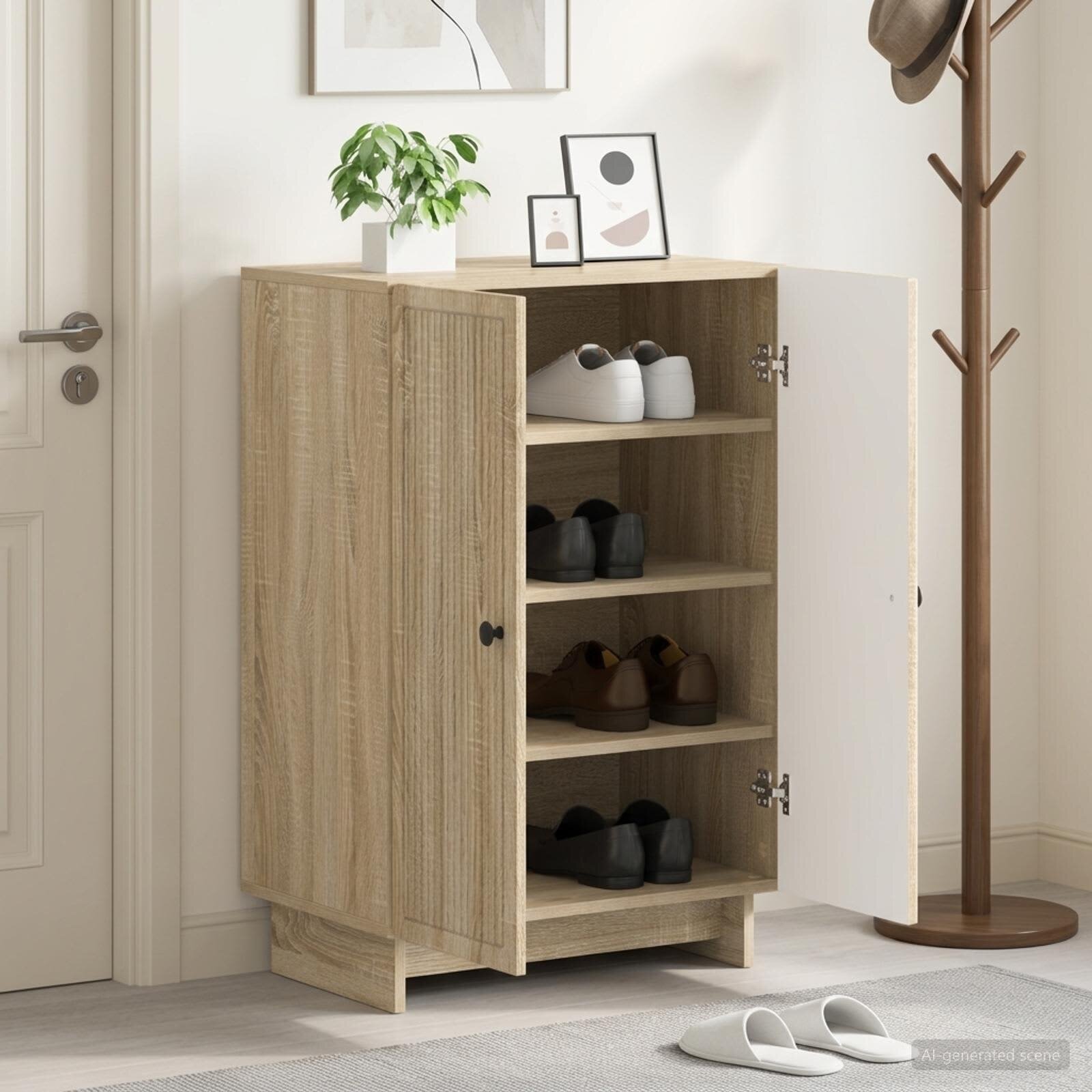 vidaXL Шкаф за обувки EDE 595 x 395 x 90 см Инженерна дървесина