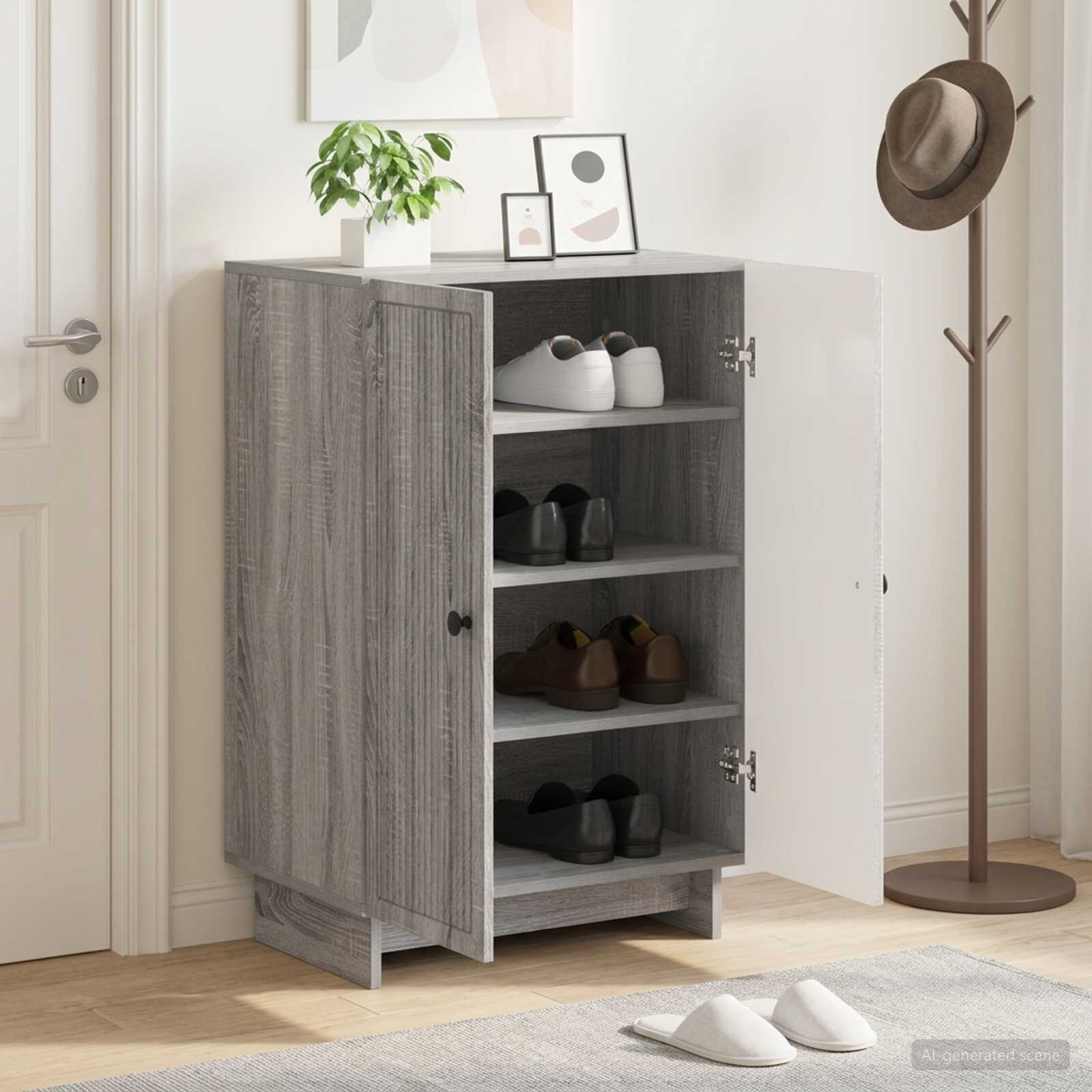 vidaXL Шкаф за обувки EDE 595 x 395 x 90 см Инженерна дървесина