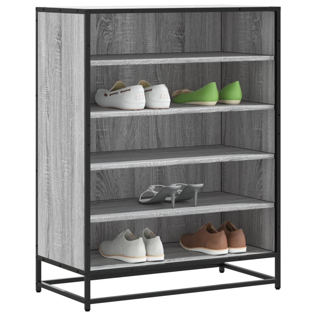vidaXL Шкаф за обувки Grey Sonoma 75x38x975 cm Изработена дървесина