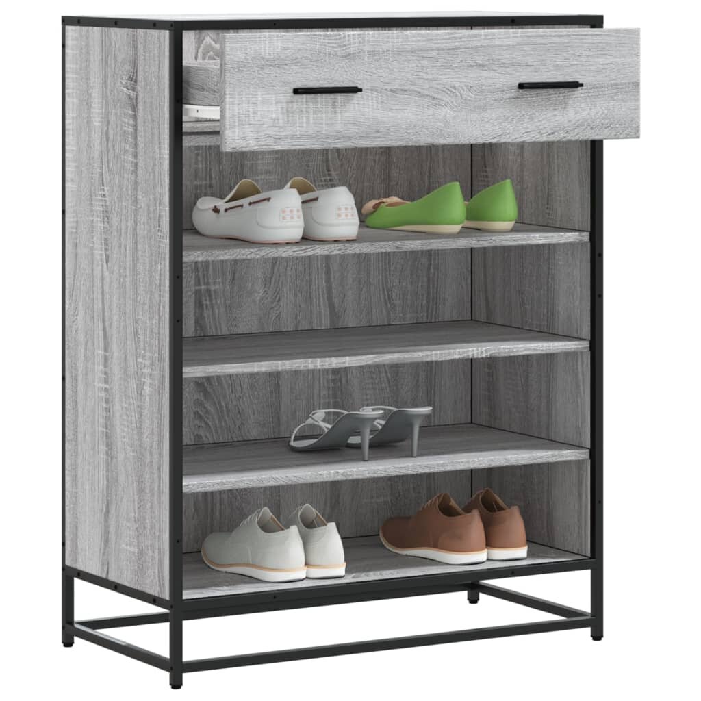 vidaXL Шкаф за обувки Grey Sonoma 75x38x975 cm Изработена дървесина