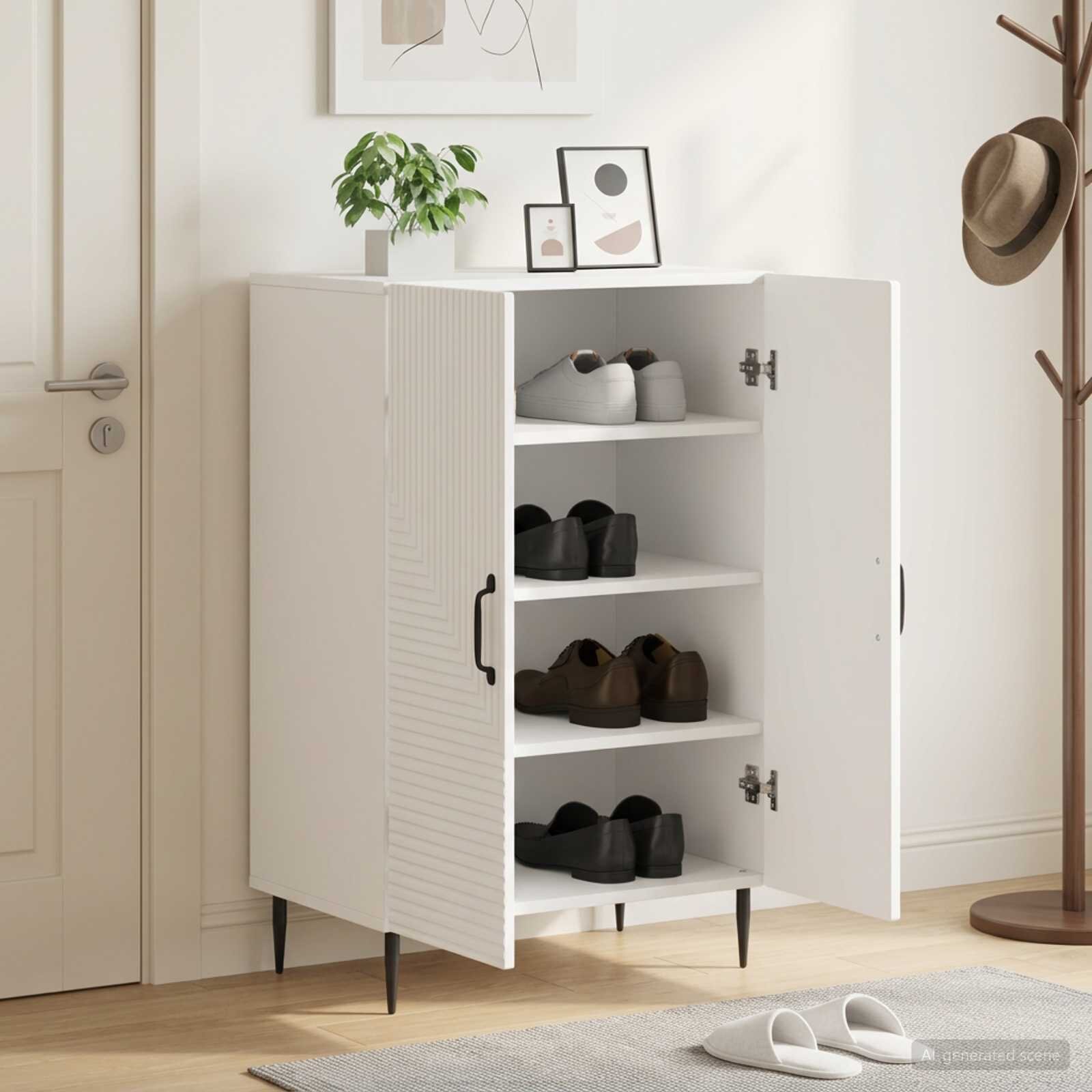 vidaXL Шкаф за обувки HAARLEM 595 x 395 x 895 см Бяло