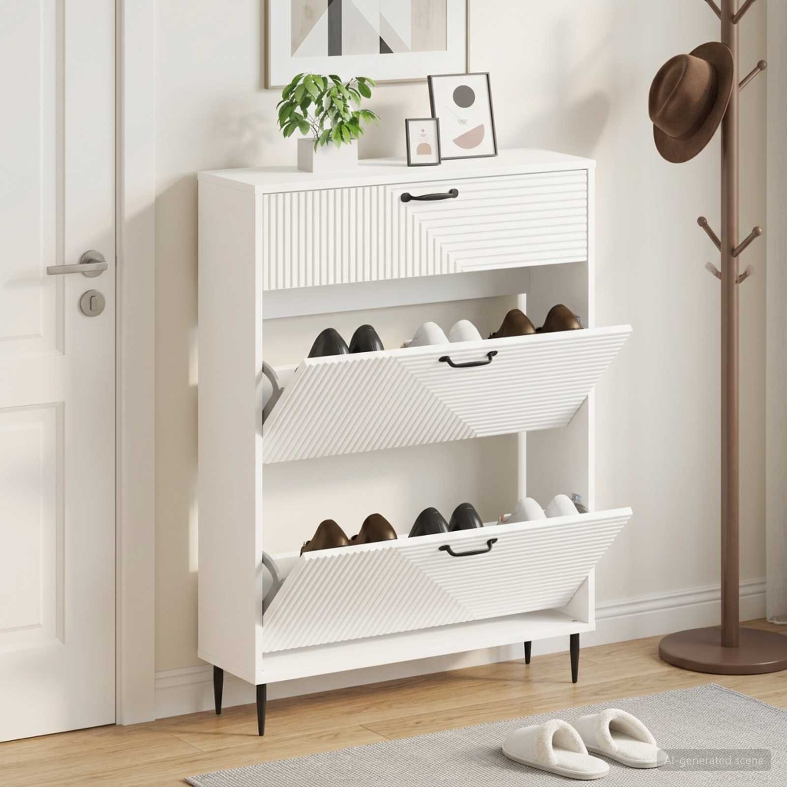 vidaXL Шкаф за обувки HAARLEM 78 x 24 x 103 см Инженерна дървесина